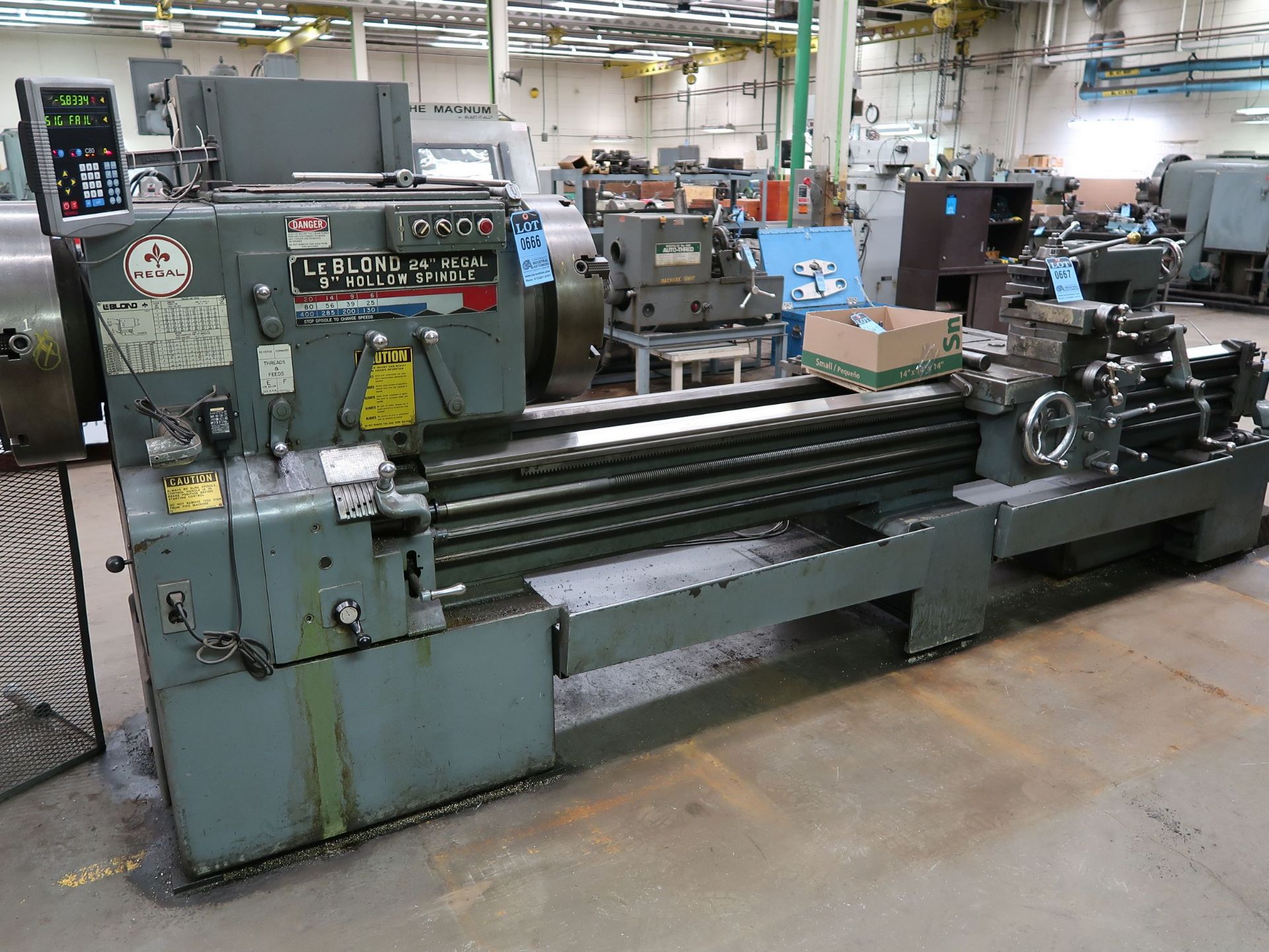 24" X 92" LEBLOND MODEL 24" REGAL 9" 12-SPEED HOLLOW SPINDLE GEARED HEAD ENGINE LATHE; S/N 7HS593,