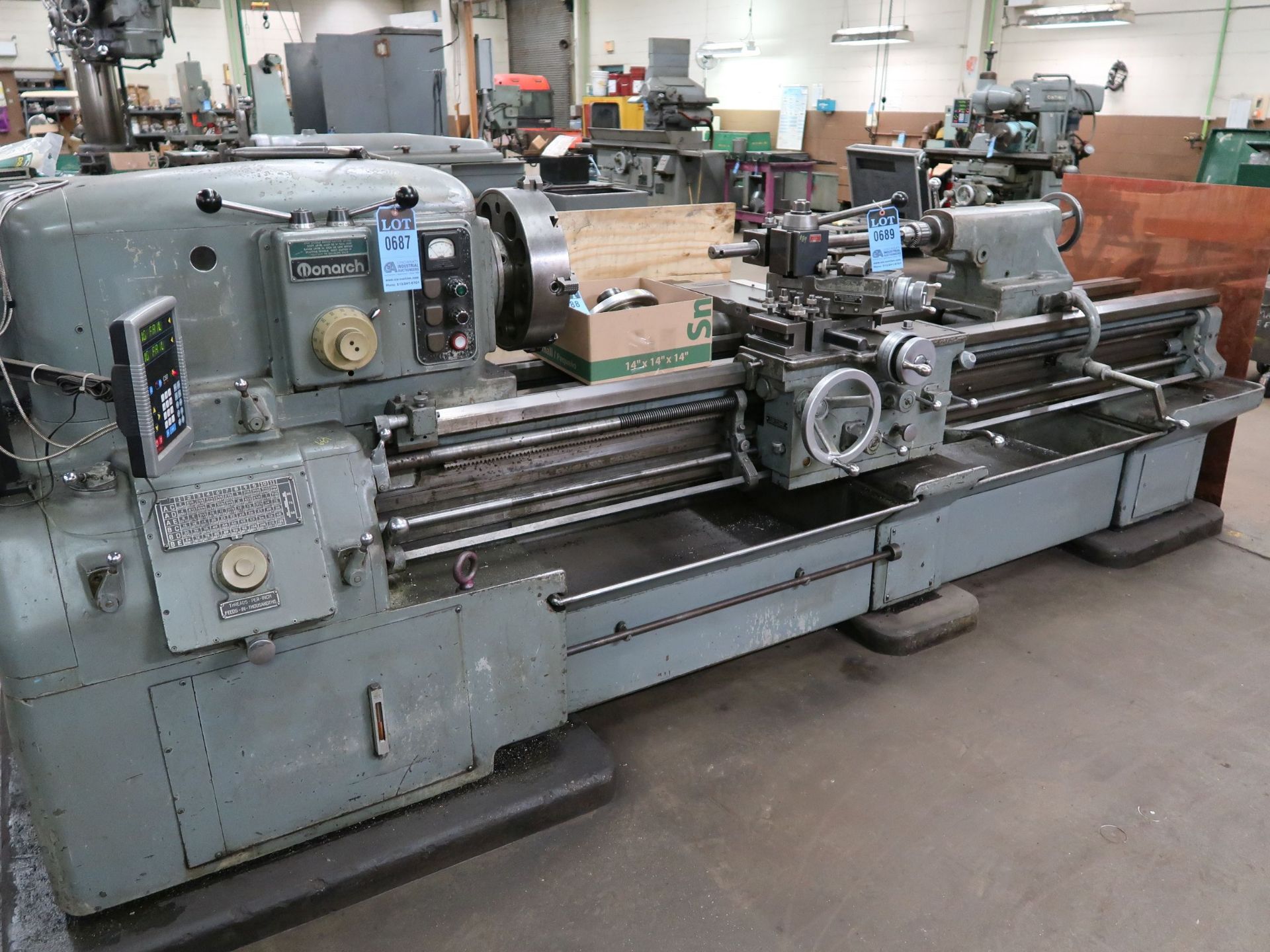 20" X 78" MONARCH 2013X78 GEARED HEAD ENGINE LATHE; S/N 49826, SPINDLE SPEED 12-1,500, 15" 4-JAW