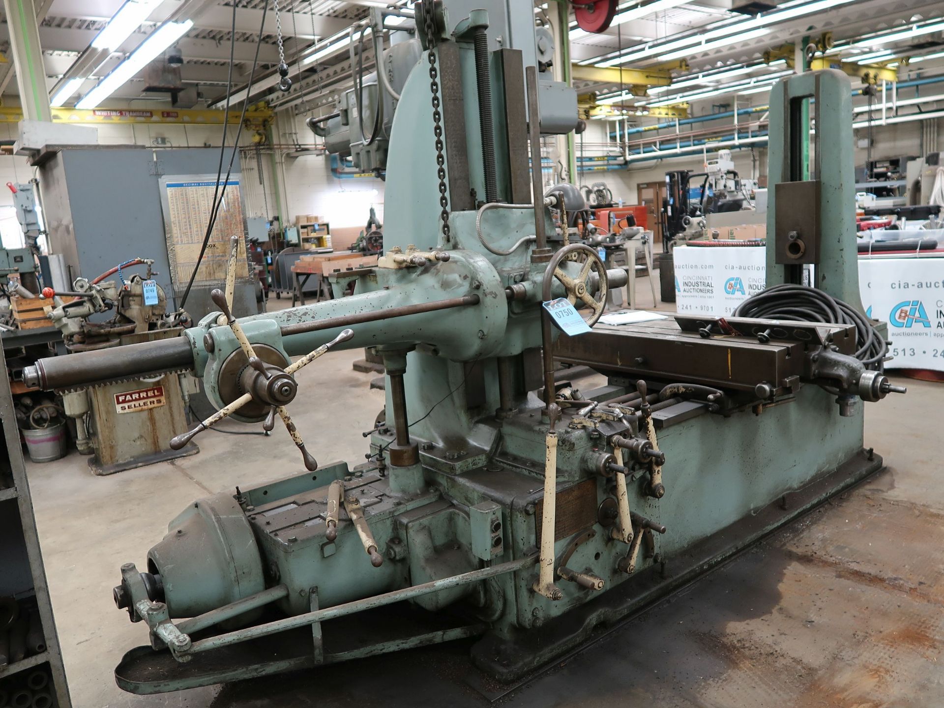 3" LUCAS NO. 31 HORIZONTAL BORING MILL, SPINDLE SPEED 15-200 RPM, 24" X 48" T-SLOTTED TABLE - Image 5 of 11