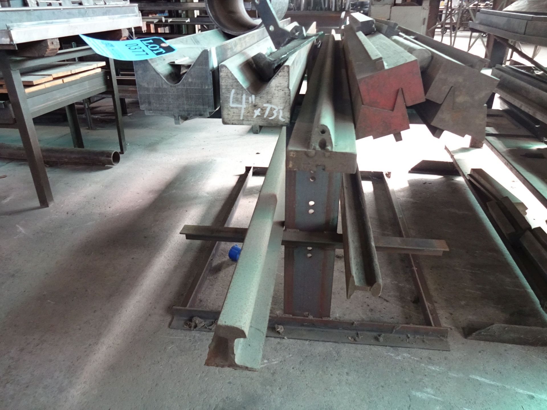 (LOT) LARGE PRESS BRAKE DIES WITH STEEL RACK - Image 2 of 3