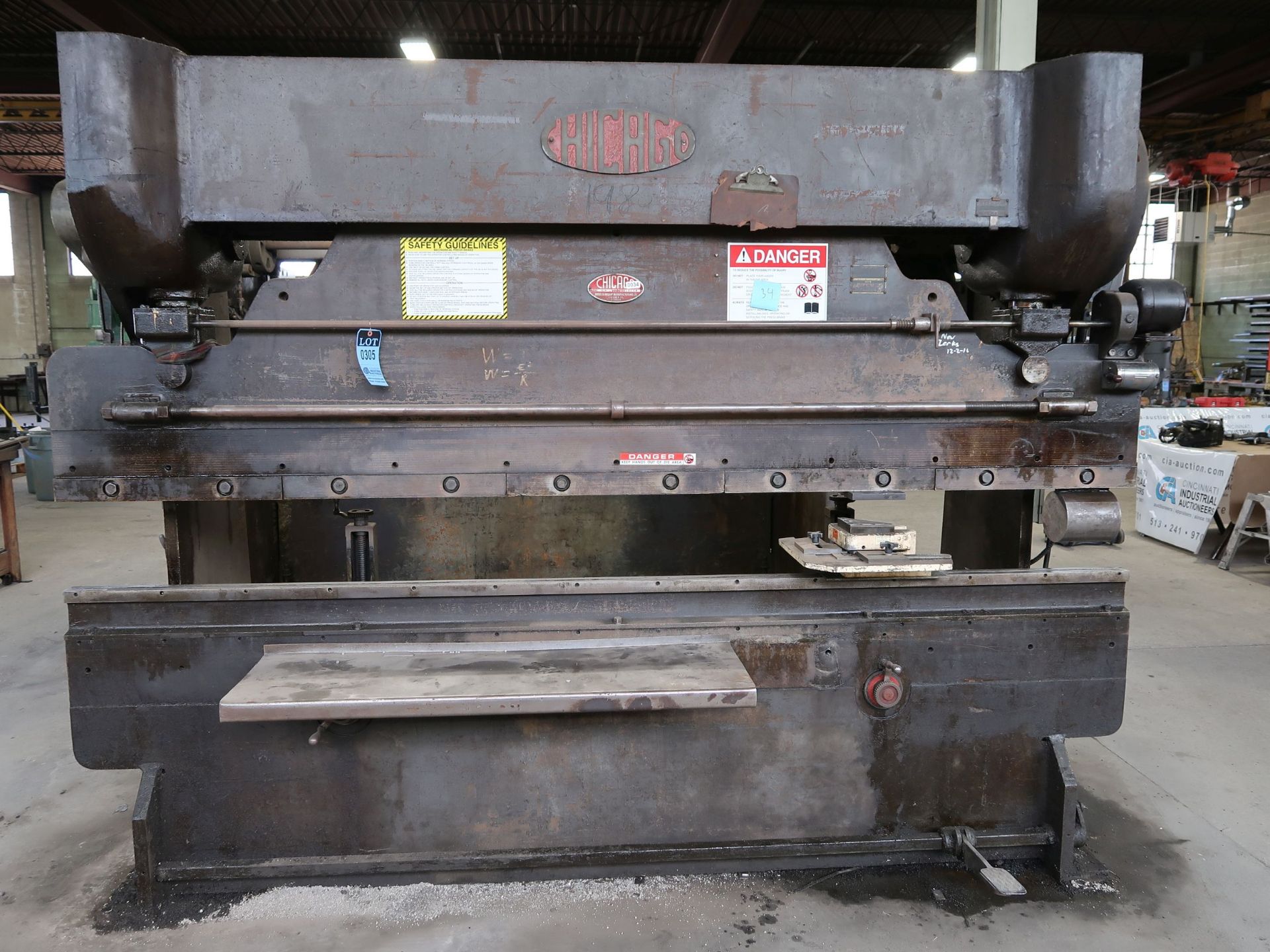 90 TON X 10' CHICAGO MODEL 8L MECHANICAL PRESS BRAKE; S/N L6419