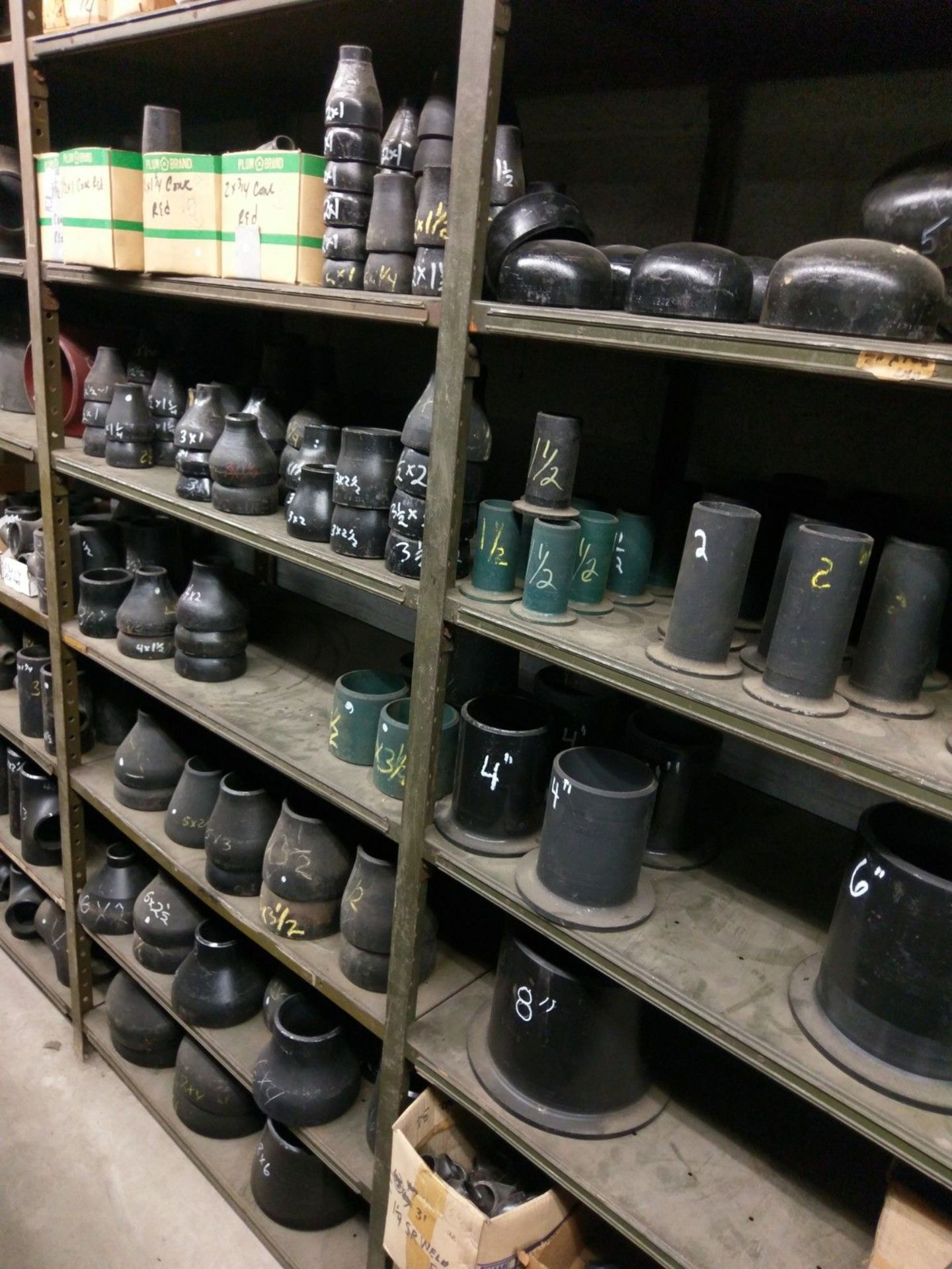 CONTENTS OF (6) SECTIONS OF SHELVING, 150 LB. FORGED WELD FITTING - Image 2 of 3