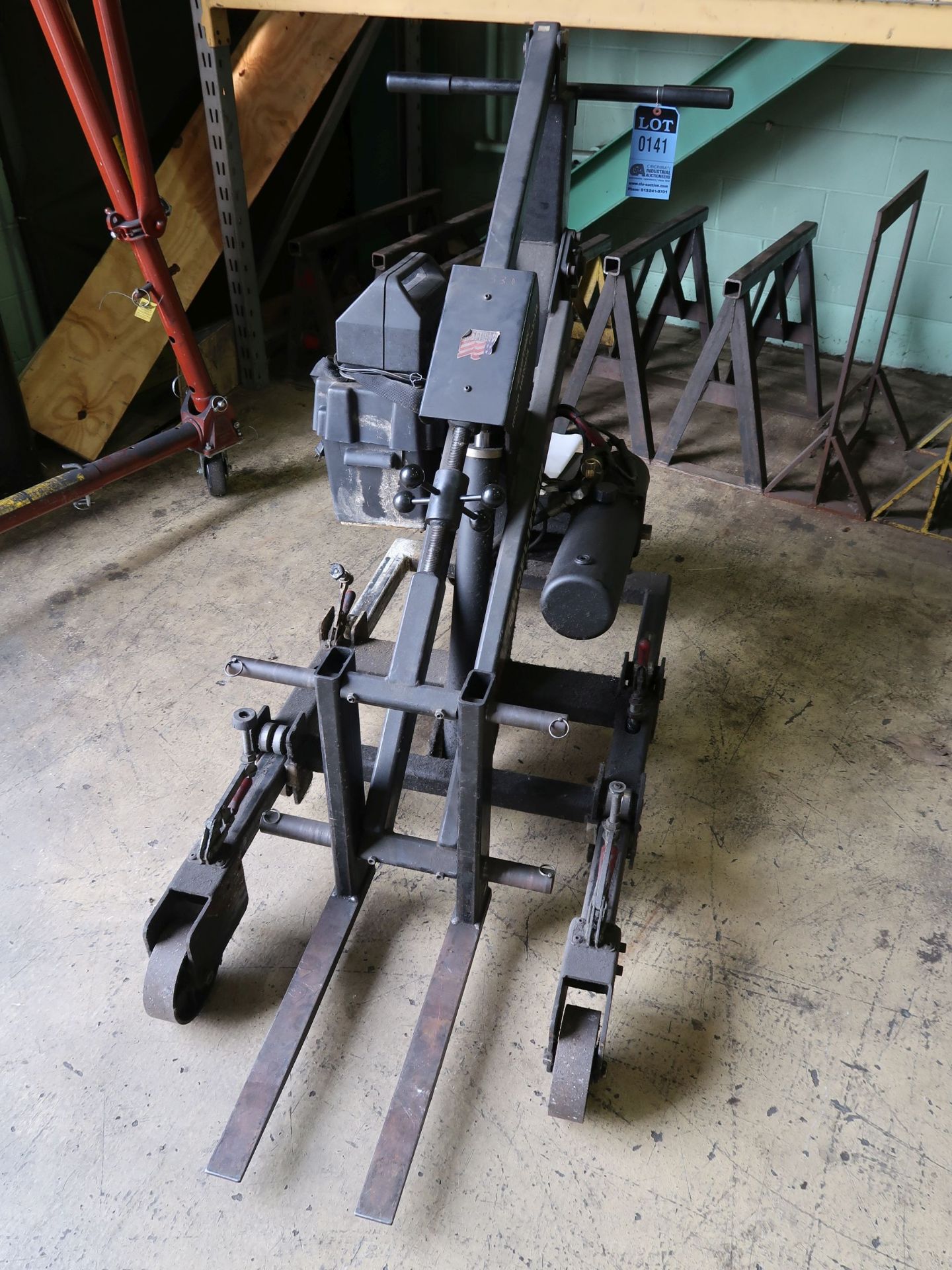 1,000 LB. CAPACITY KEYSTONE "SHOPLIFTER" ELECTRIC / HYDRAULIC WALK BEHIND PENDENT CONTROL FORK