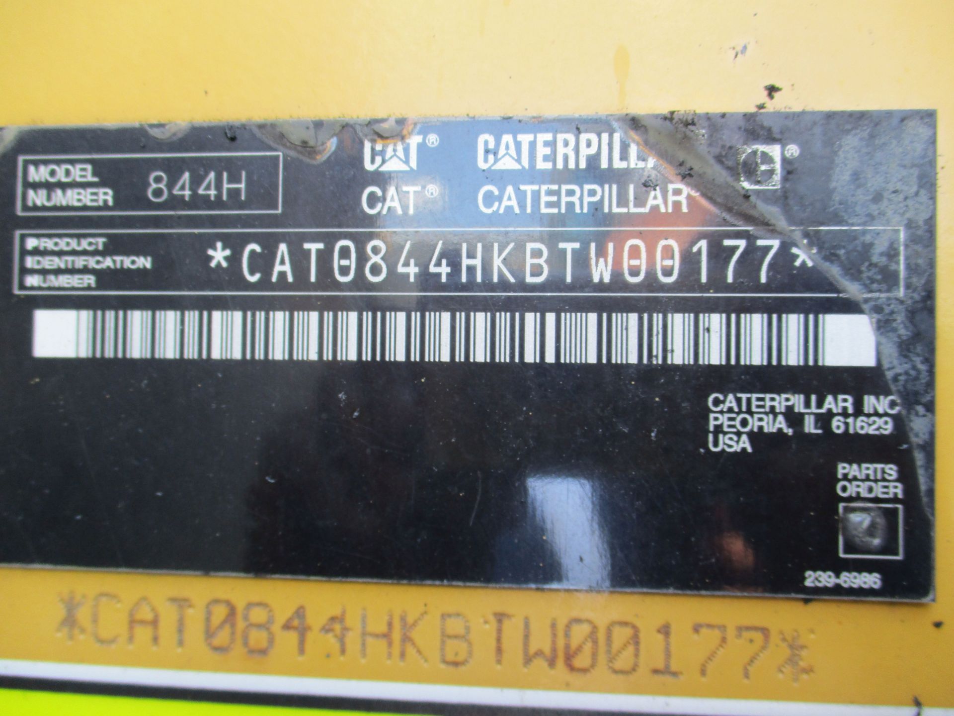 CATERPILLAR MODEL 844H 4-WHEEL DRIVE ARTICULATING RUBBER TIRE DOZER; S/N CAT0844HKBTW00177, 45/65- - Image 7 of 9