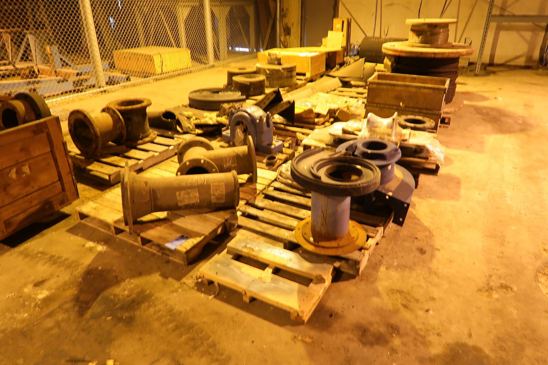 SKIDS MISCELLANEOUS PIPE COUPLINGS, TEES, CABLE, CONVEYOR ROLLER