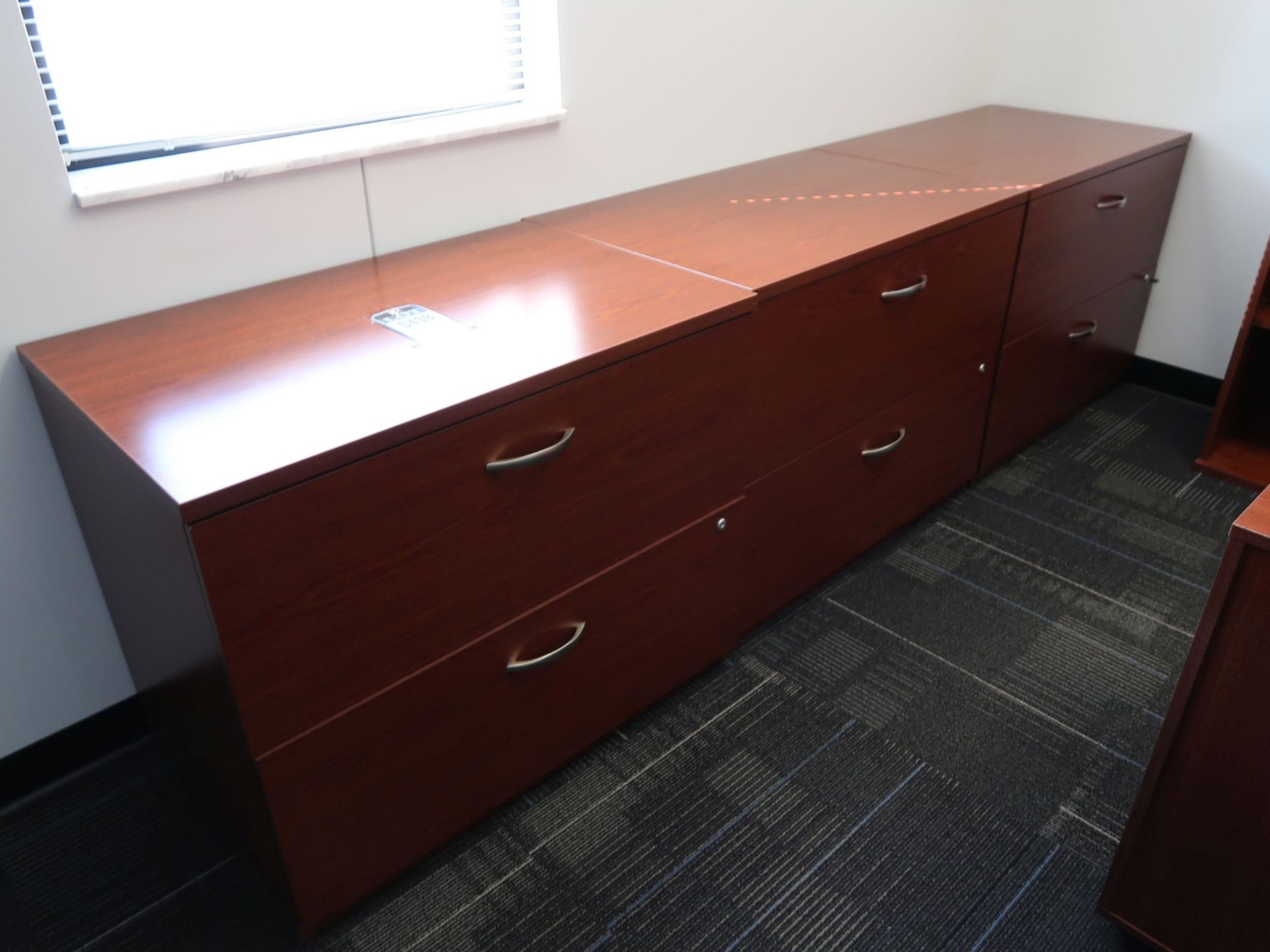 TWO-DRAWER WOOD GRAIN FINISH LATERAL FILE CABINETS
