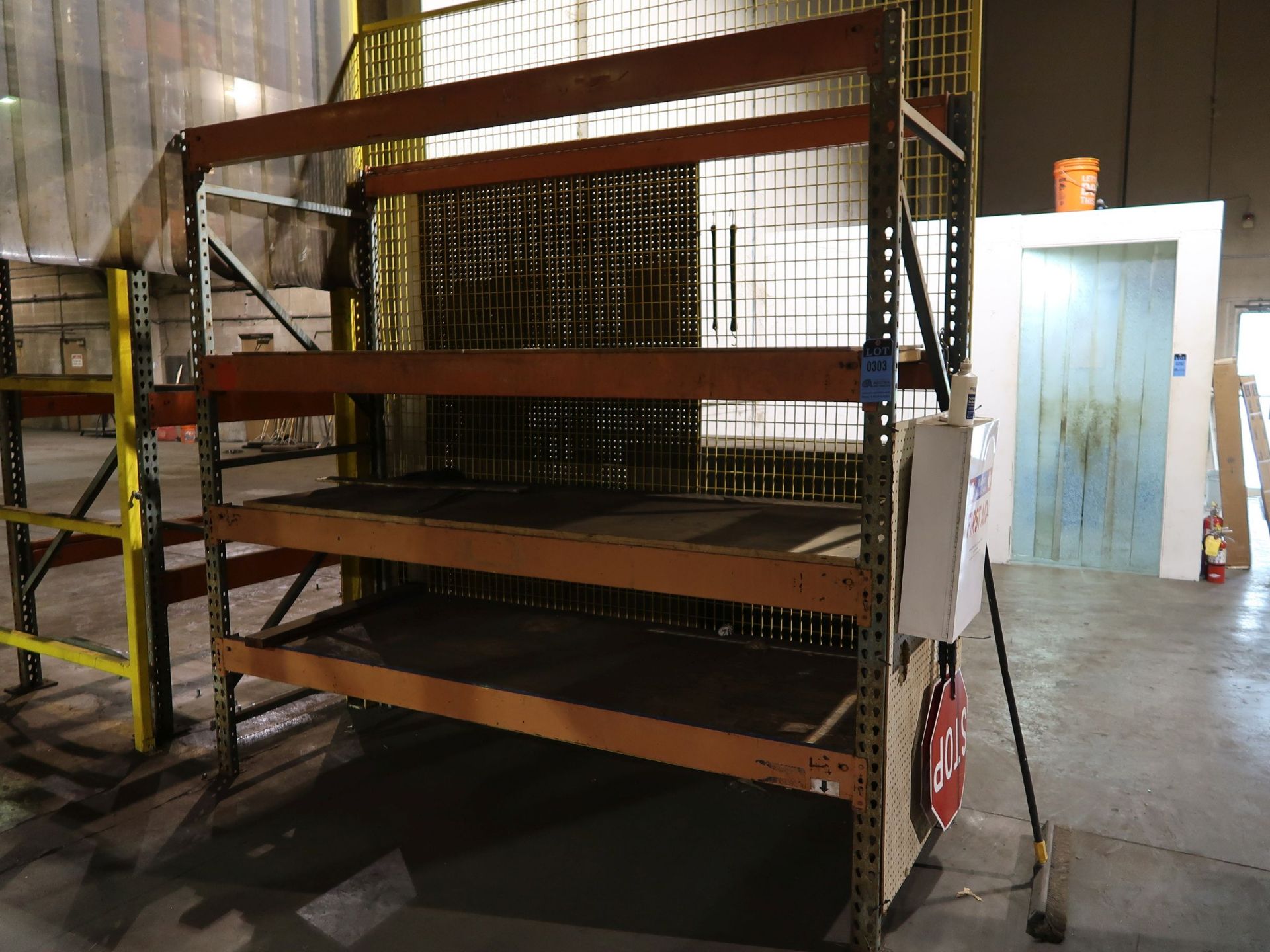 SECTIONS 36" X 96" X 96" HIGH ADJUSTABLE BEAM PALLET RACK, (8) BEAMS PER SECTION AND WELDED WIRE