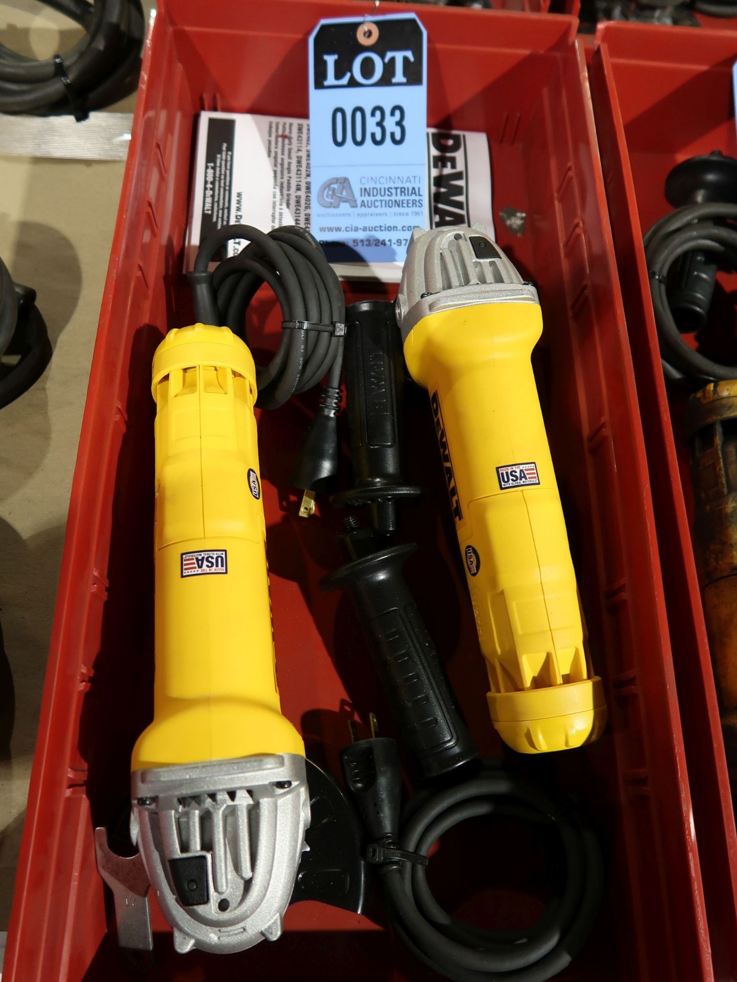 NEW 4" DEWALT MODEL DWE402N ELECTRIC ANGLE GRINDERS