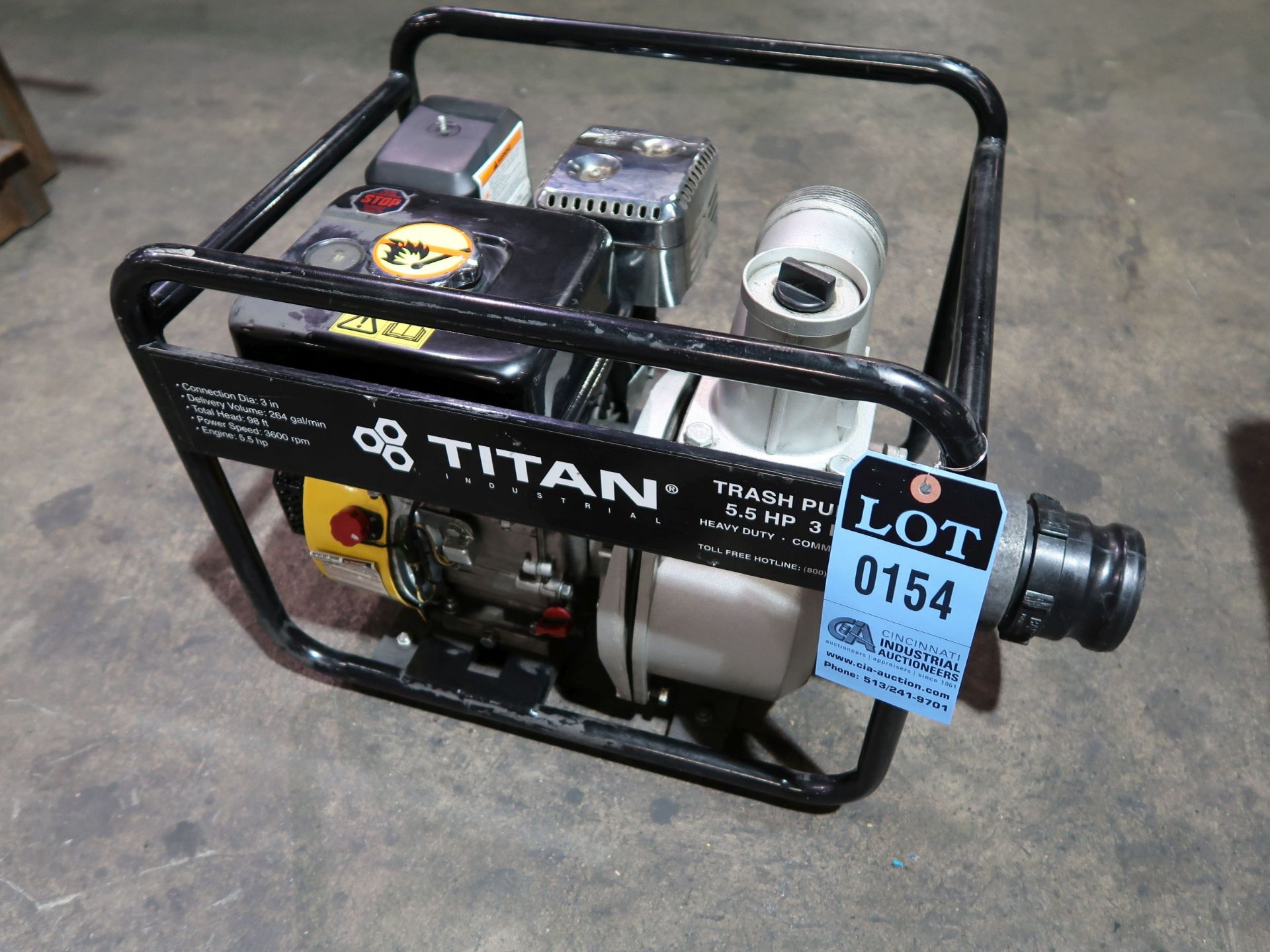 5.5 HP TITAN GAS POWERED COMMERCIAL TRASH PUMP