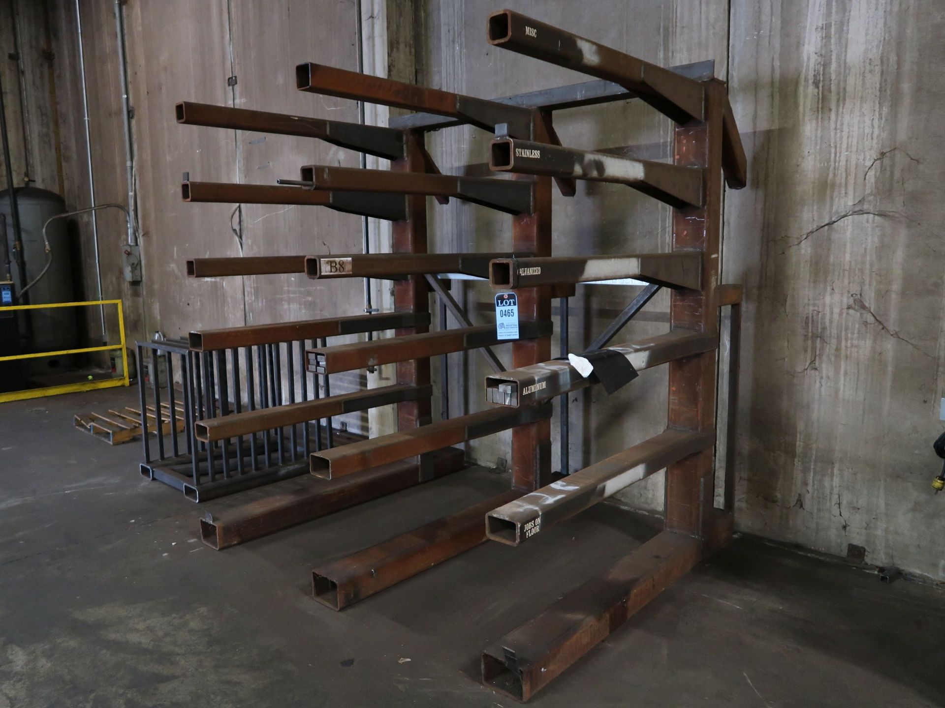92" WIDE X 5' ARM X 8' HIGH FABRICATED STEEL CANTILEVER RACK - Image 2 of 2