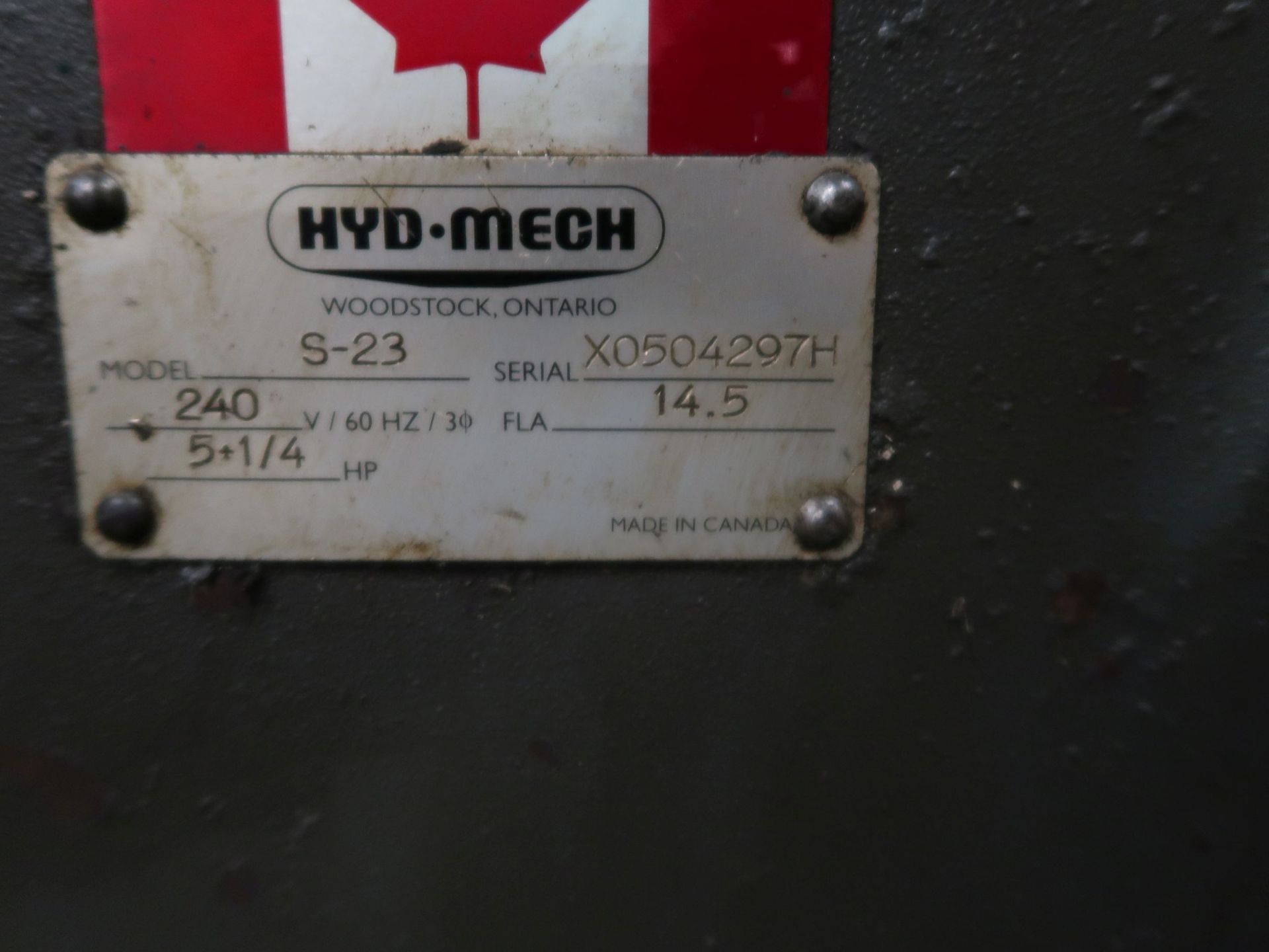 16" X 18" HYD-MECH S23 MITRE BASE HORIZONTAL BAND SAW; S/N X0504297H - Image 6 of 6