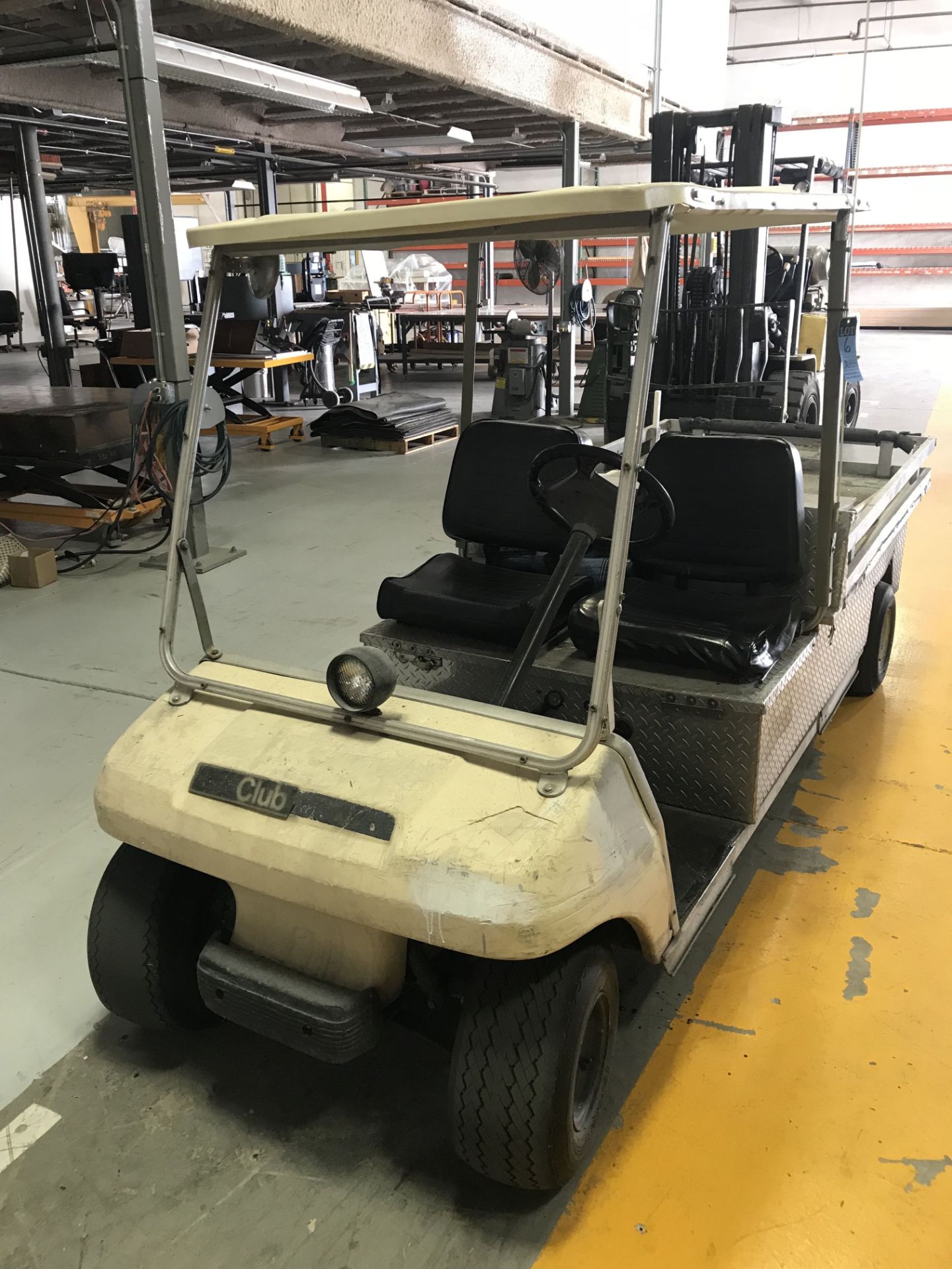CLUB CAR "LONGBED" ELECTRIC GOLF CART; S/N A9420-379122, 44" X 70" ALUMINUM FLAT BED **LOCATED AT - Image 2 of 7