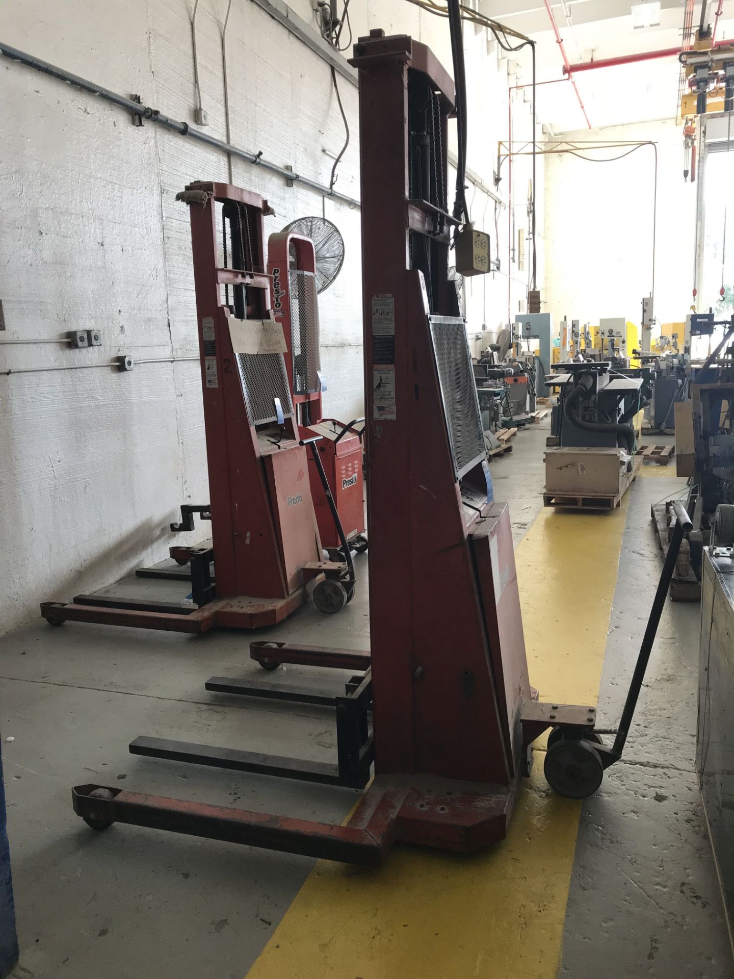 1,500 LB. PRESTO MODEL PST144-50 ELECTRIC WALK BEHIND STACKER **LOCATED AT 100 SEA RAY DR., - Image 3 of 6