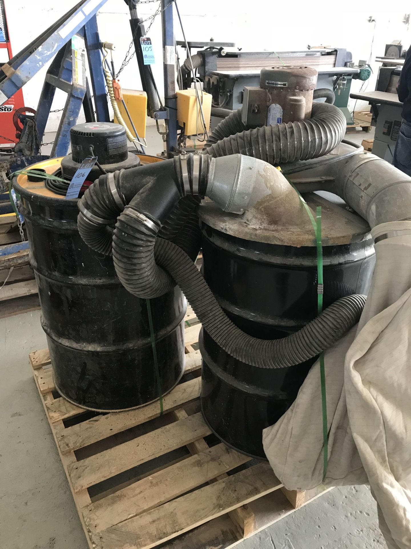 (LOT) (2) 55 GALLON DRUM VACUUMS ON SKID **LOCATED AT 100 SEA RAY DR., FLAGLER BEACH, FL 32136**