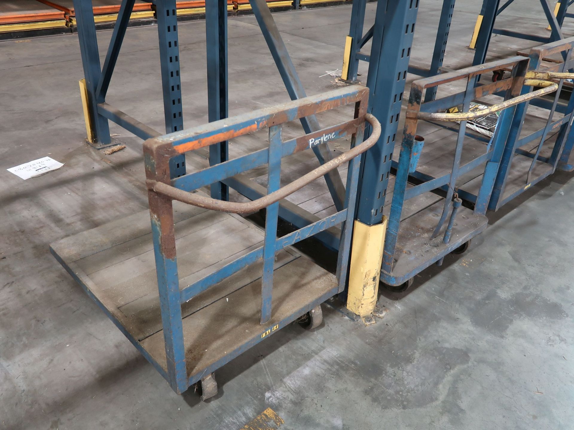 (LOT) (2) 32" X 44" STEEL FRAME FLAT BED CARTS