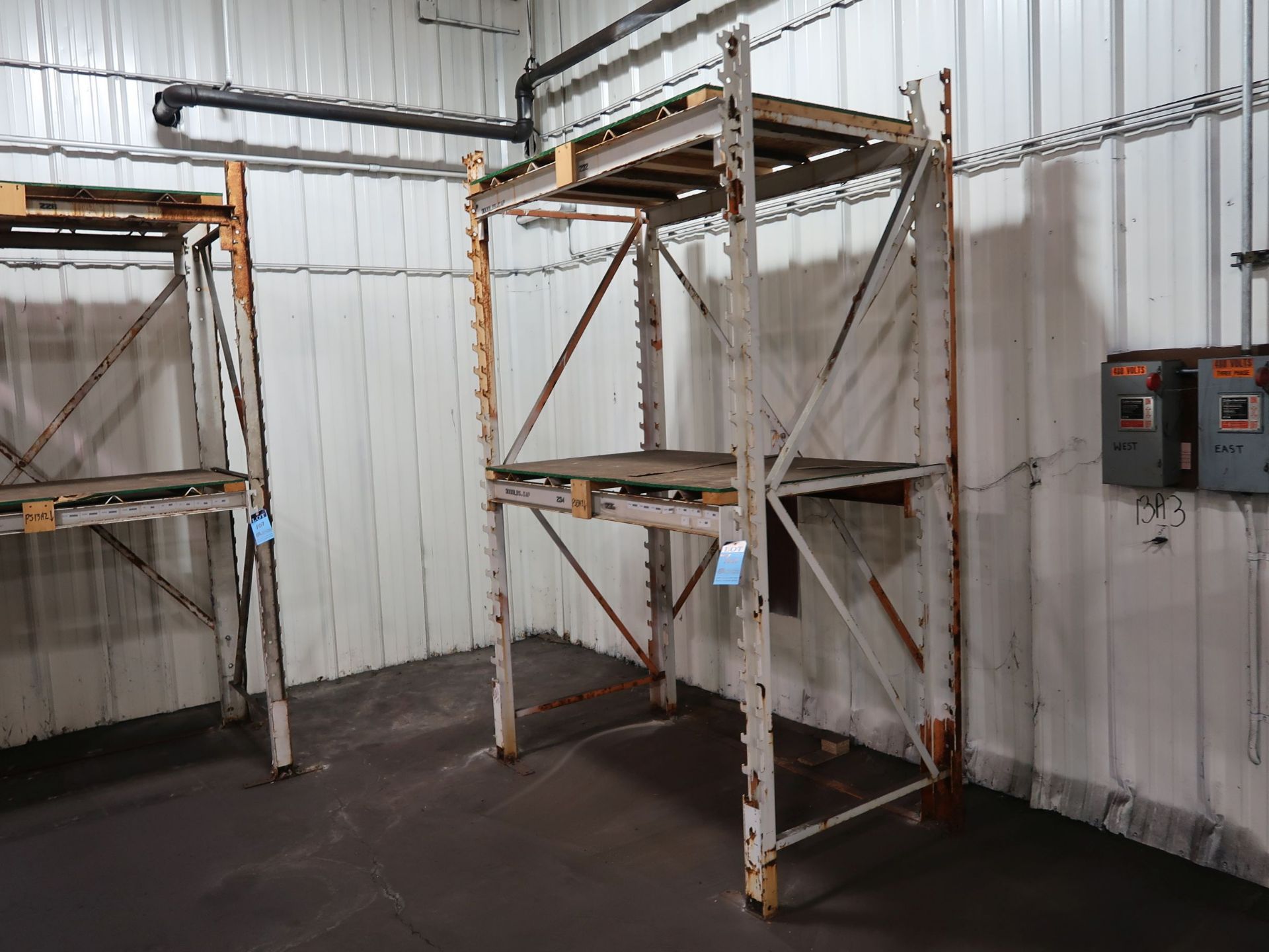 SECTIONS 38" X 64" X 108" ADJUSTABLE BEAM PALLET RACK, (12) 38" X 108" UPRIGHTS, (16) 38" X 64" - Image 3 of 5