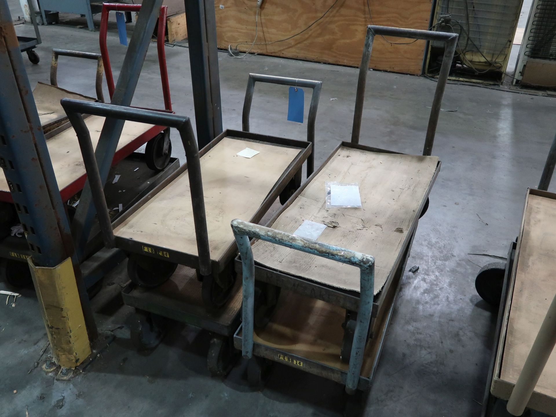 (LOT) (4) 17" X 37" STEEL FRAMED CARTS - Image 2 of 2