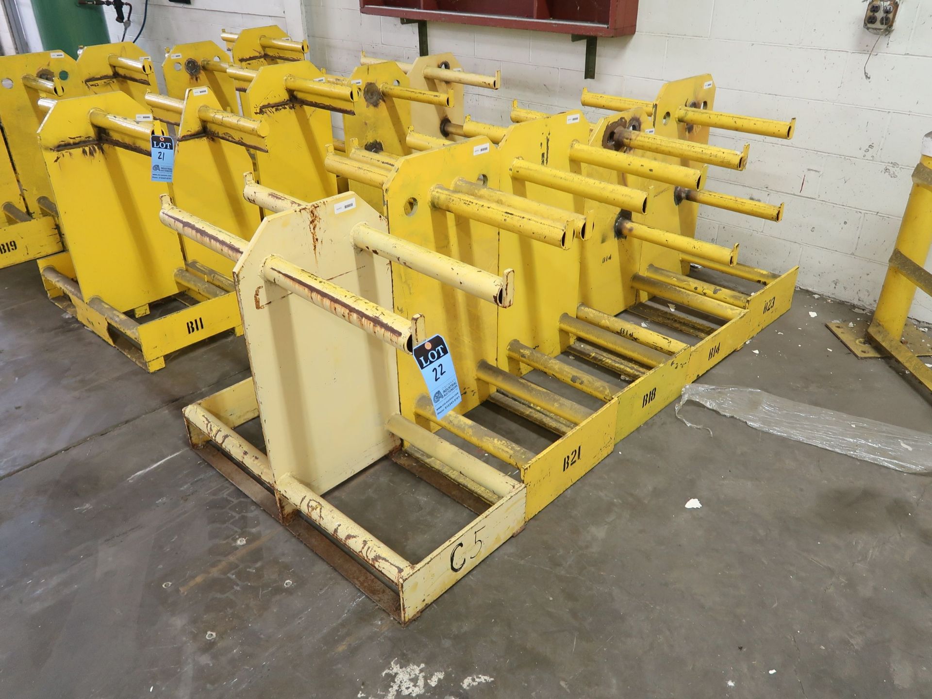 (LOT) (5) 18" X 50" DIAMETER 2-SIDED COIL STANDS