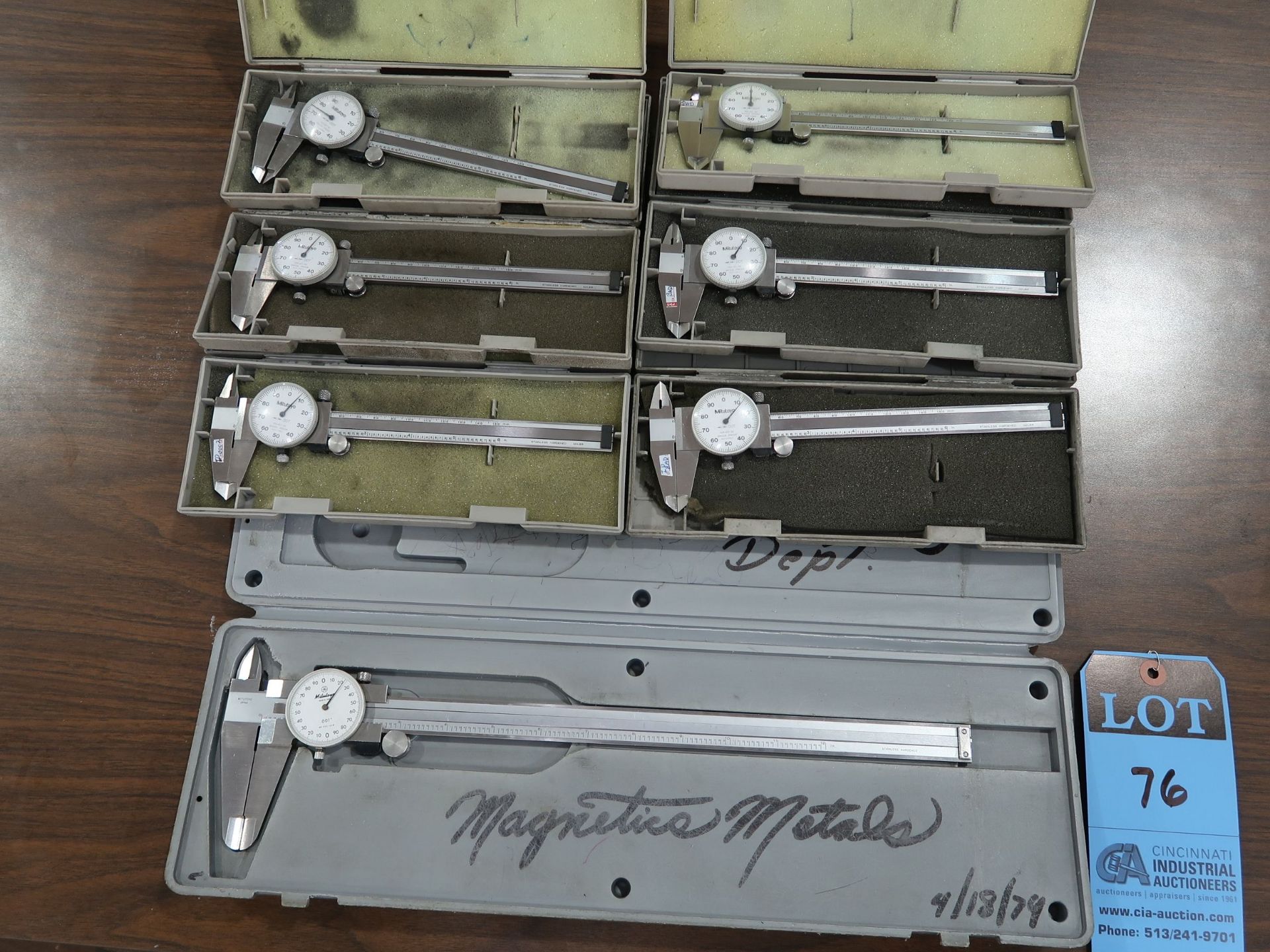 (LOT) (7) MITUTOYO DIAL CALIPERS