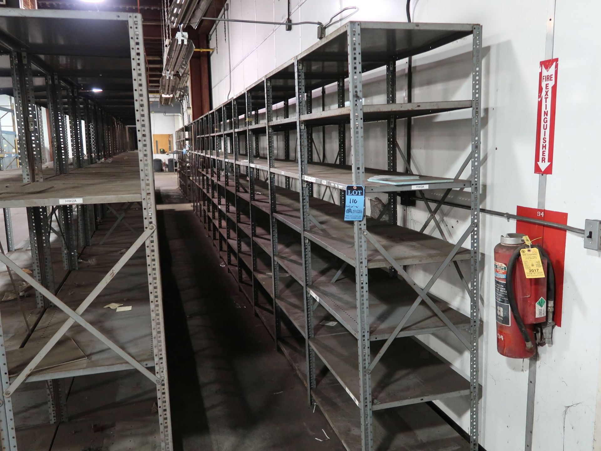 SECTIONS 24" X 36" X 85" STEEL SHELVES, (7) SHELVES PER SECTION