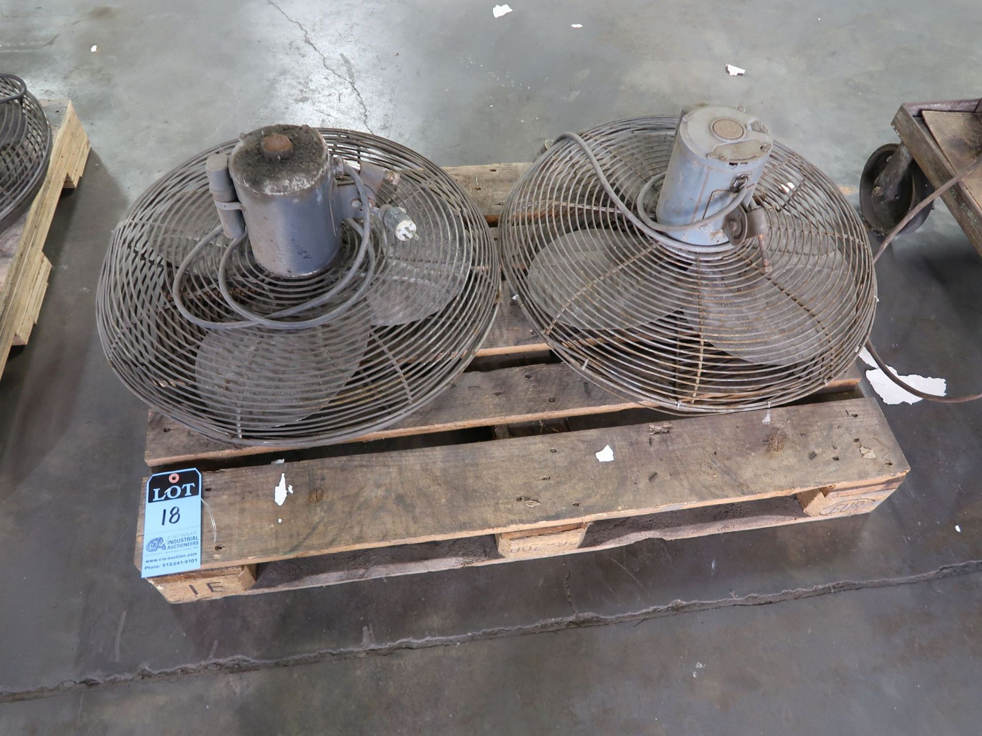 (LOT) (3) 20" DIAMETER WALL MOUNTED FANS - Image 2 of 3