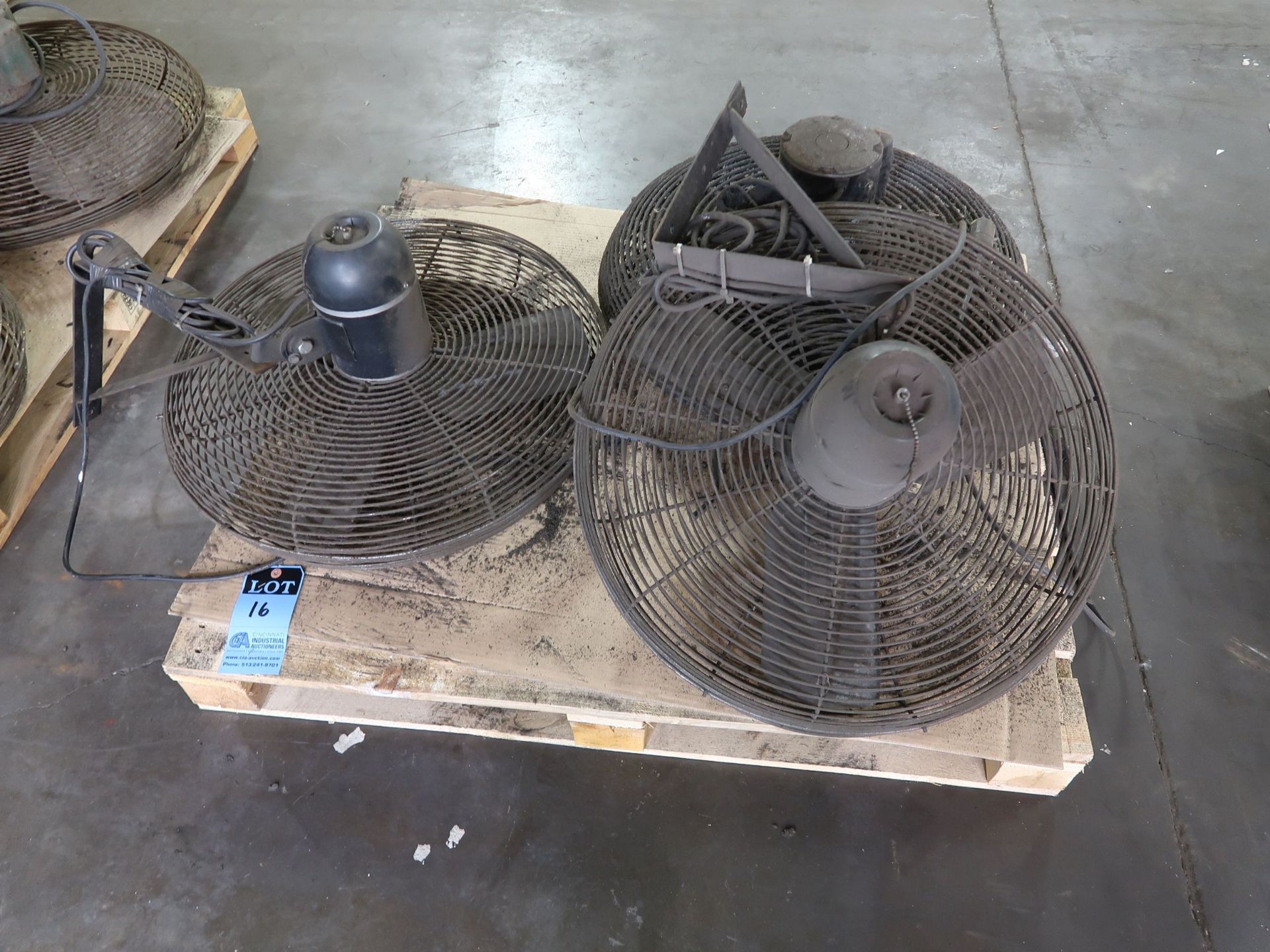 (LOT) (3) 20" DIAMETER WALL MOUNTED FANS