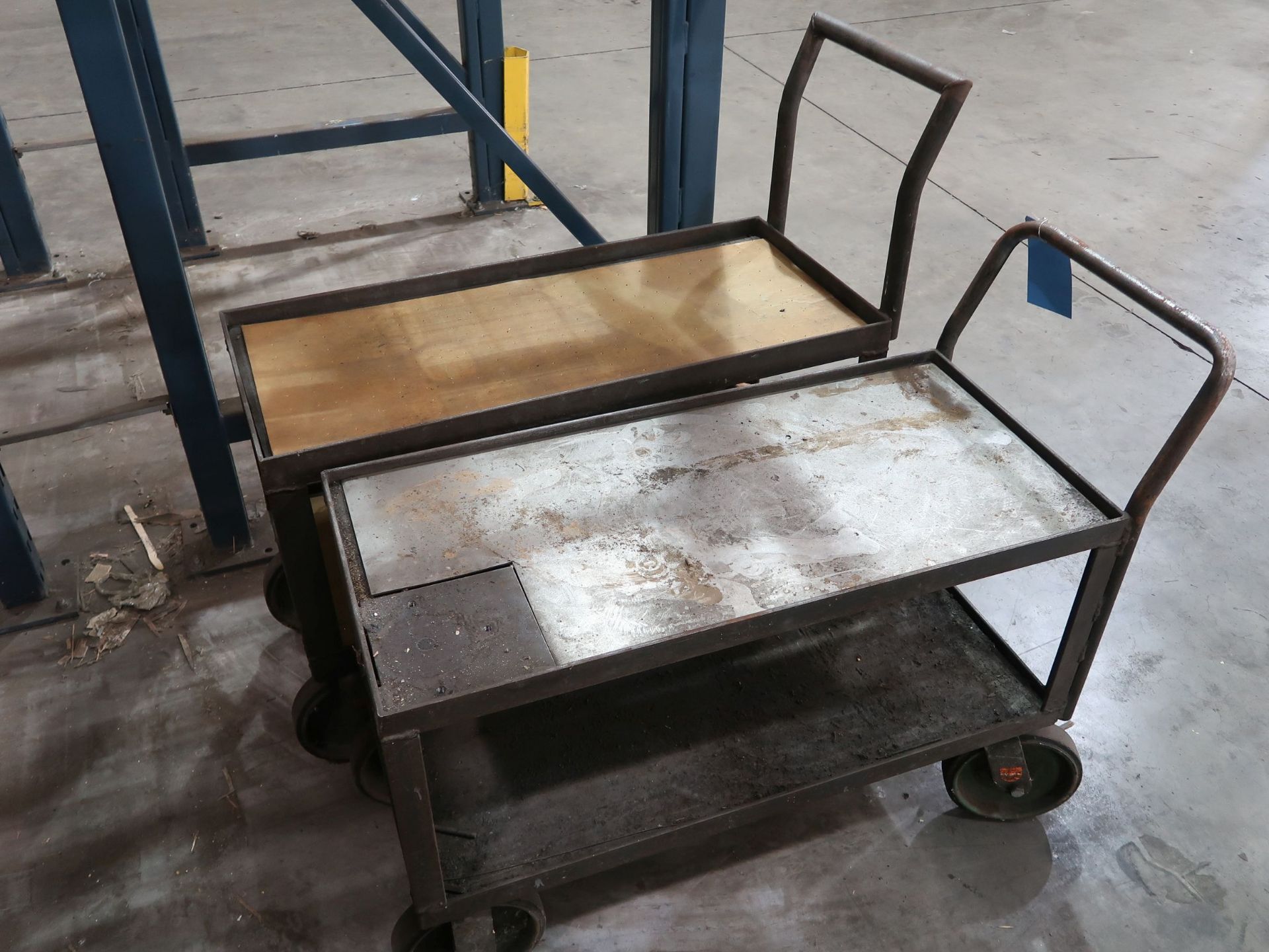 (LOT) (3)17" X 36" STEEL FRAME CARTS - Image 2 of 4