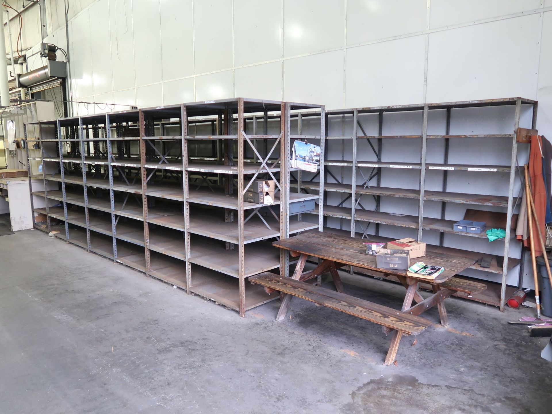 SECTIONS 24" X 36" X 85" STEEL SHELVES, (7) SHELVES PER SECTION