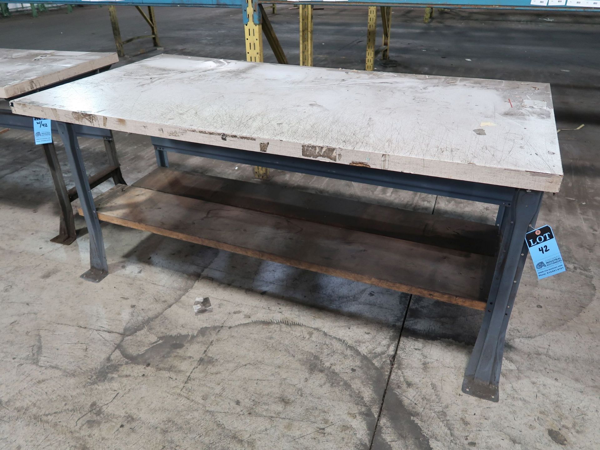 (LOT) (2) 36" X 72" AND 30" X 72" BENCHES - Image 2 of 3