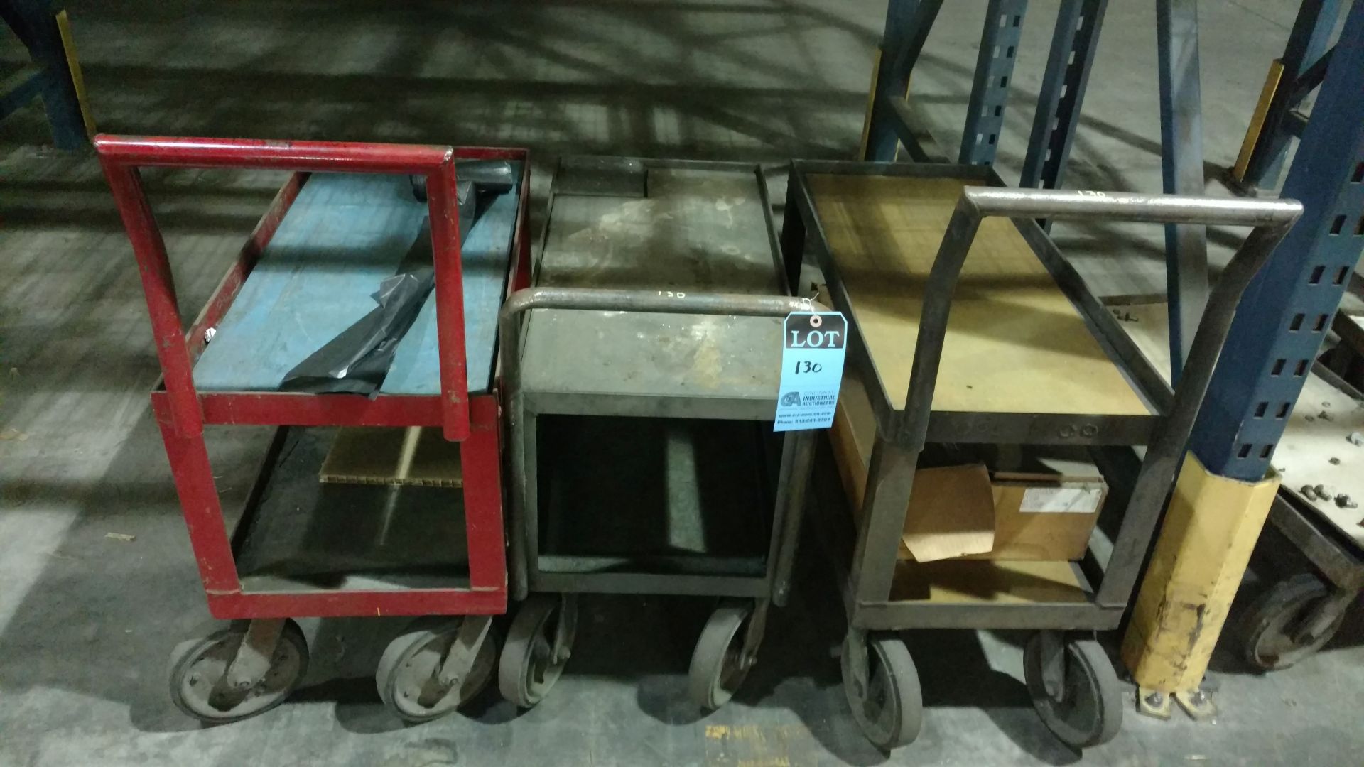 (LOT) (3)17" X 36" STEEL FRAME CARTS - Image 3 of 4