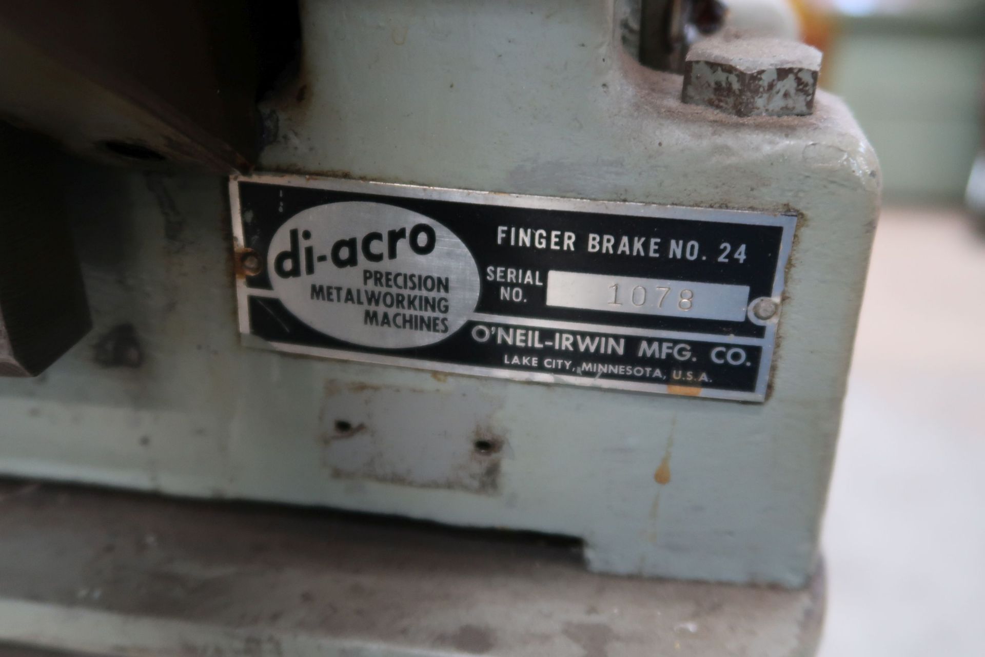 24" DIACRO NO. 16-24 MANUAL BRAKE PRESS; S/N 1-1015 - Image 3 of 5