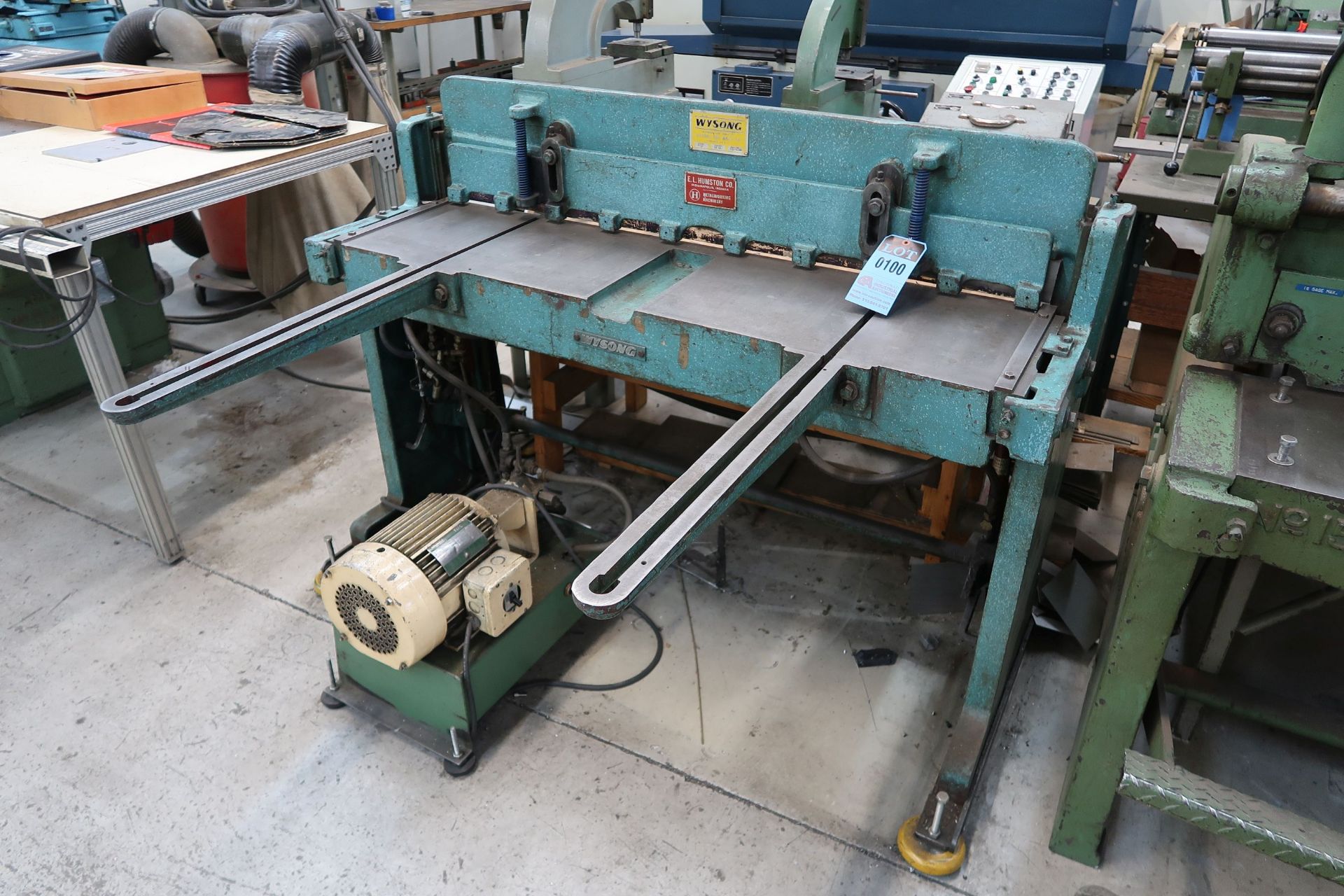 16 GA. X 52" WYSONG MODEL 1652 POWER SHEAR; S/N F01-1540, 3 HP MOTOR, FOOT CONTROL, BACK GAUGE - Image 2 of 6