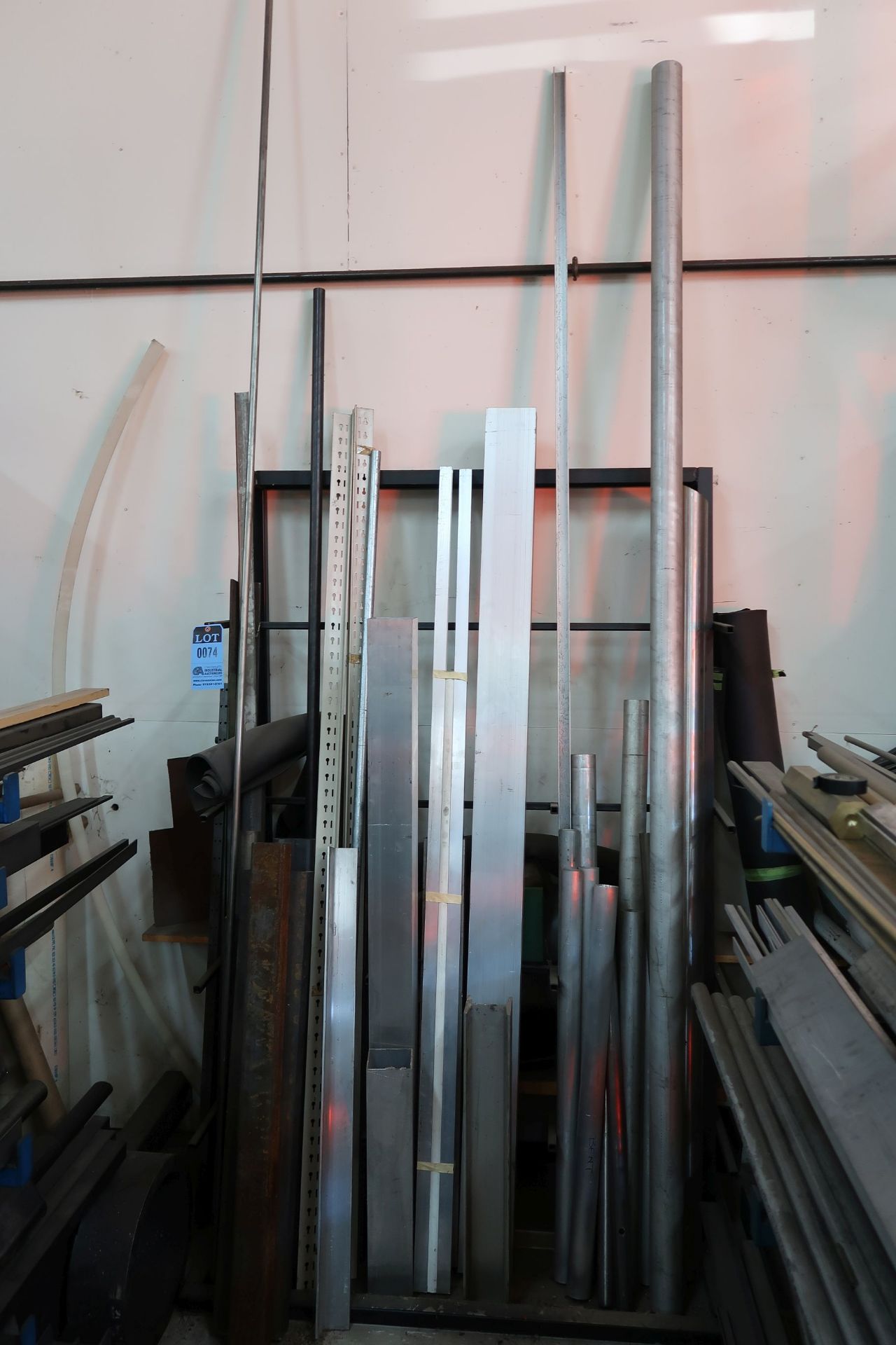 4' X 7' STAND UP STOCK RACK WITH POLE, BAR AND ANGLE STOCK