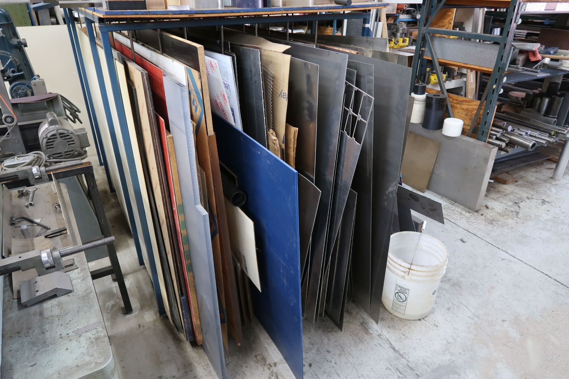 48" X 84" X 58" STEEL SHEET STOCK RACK WITH MISCELLANEOUS SHEET STOCK - Image 3 of 3