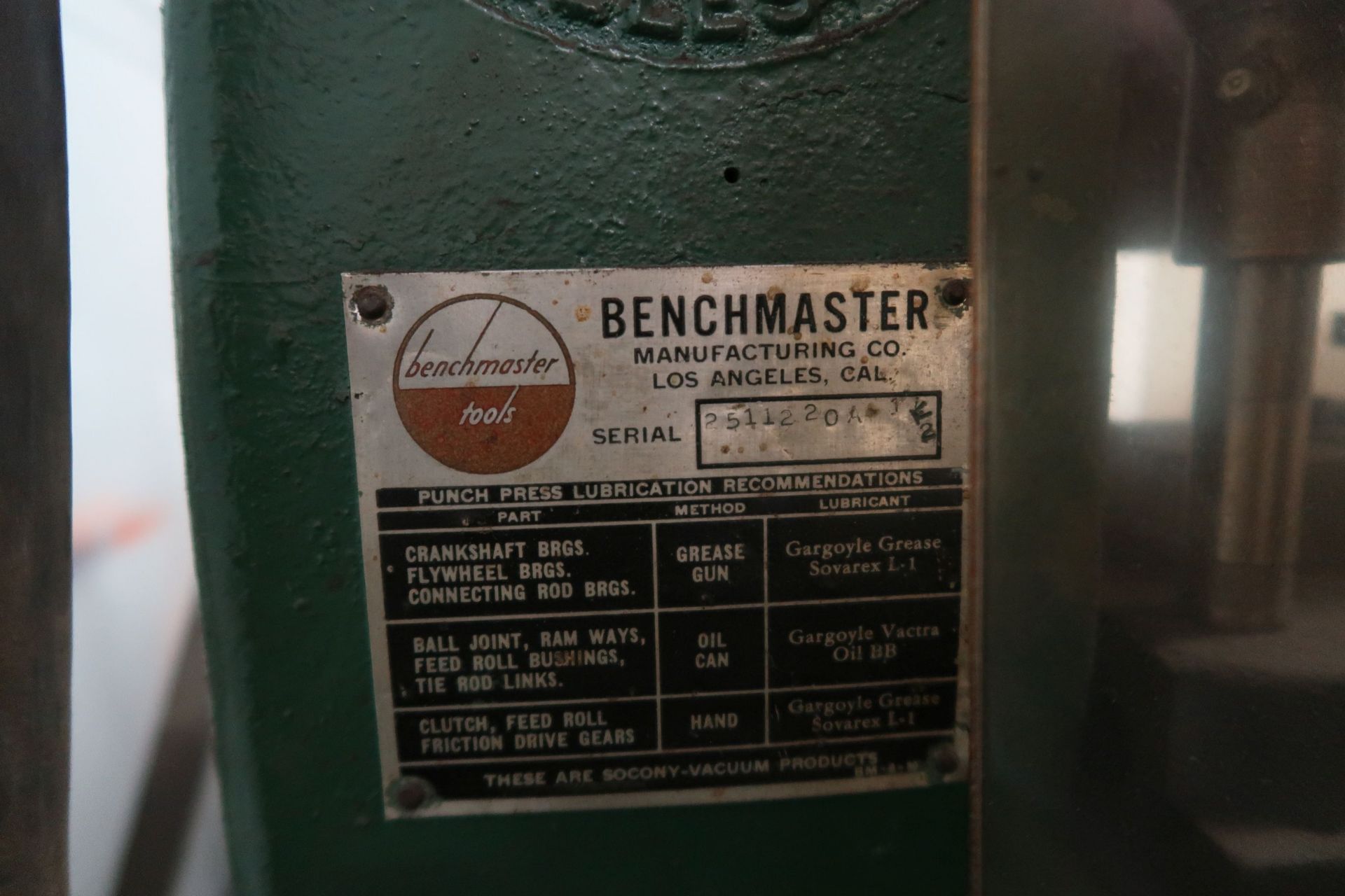 4 TON BENCHMASTER PUNCH PRESS; S/N 2511220A - Image 2 of 3