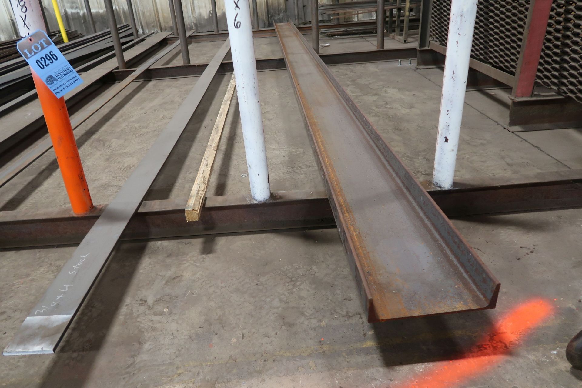 (LOT) (150) 20' LONG PIECES APPROX. MISCELLANEOUS FLAT STOCK WITH RACK, 3/8" X 1/2" 3/8" X 2", 5/16" - Image 3 of 4