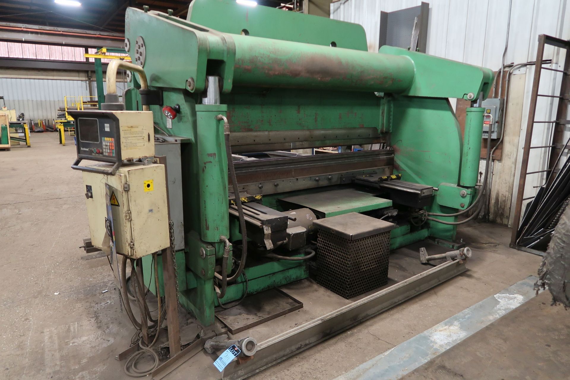 320 TON X 12' ACCUPRESS MODEL 732012 HYDRAULIC POWER PRESS BRAKE WITH CNC BACK GAGE; S/N 1832, - Image 8 of 12