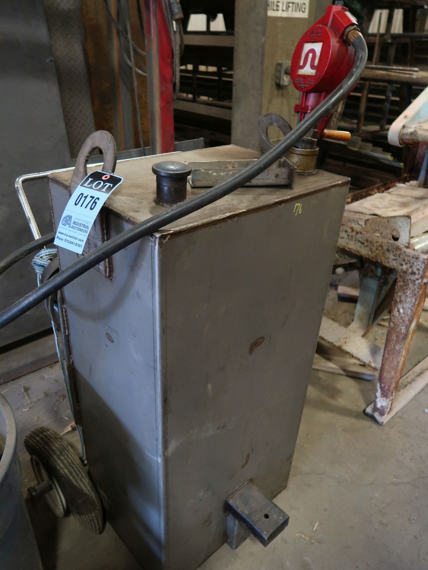 SHOP BUILT PORTABLE FUEL TANK WITH TUTHILL ROTARY PUMP