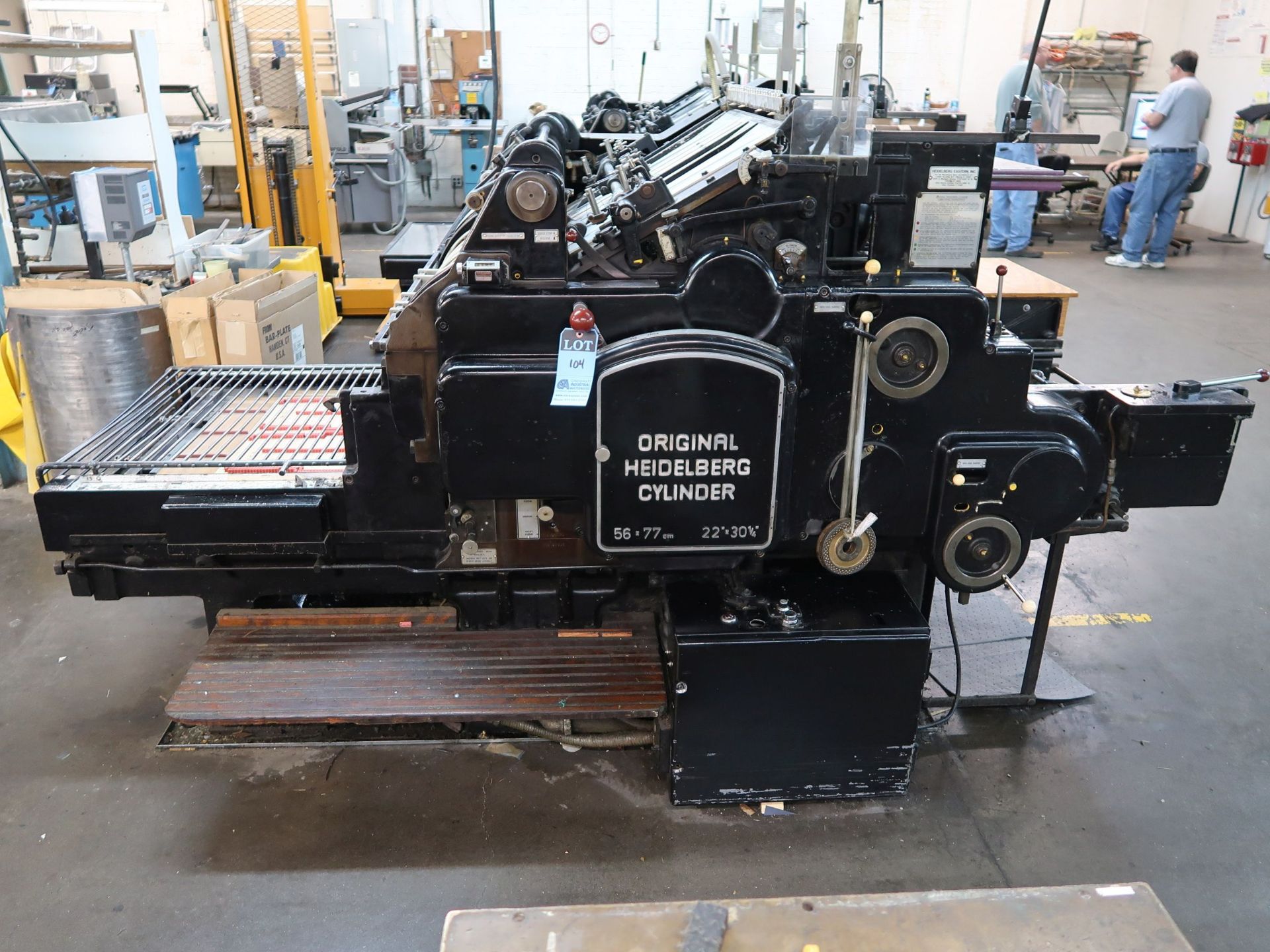 22" X 30.25" HEIDELBERG ORIGINAL CYLINDER DIE CUTTER; S/N SBGS20696, UPDATED VARIABLE SPEED CONTROL - Image 2 of 11