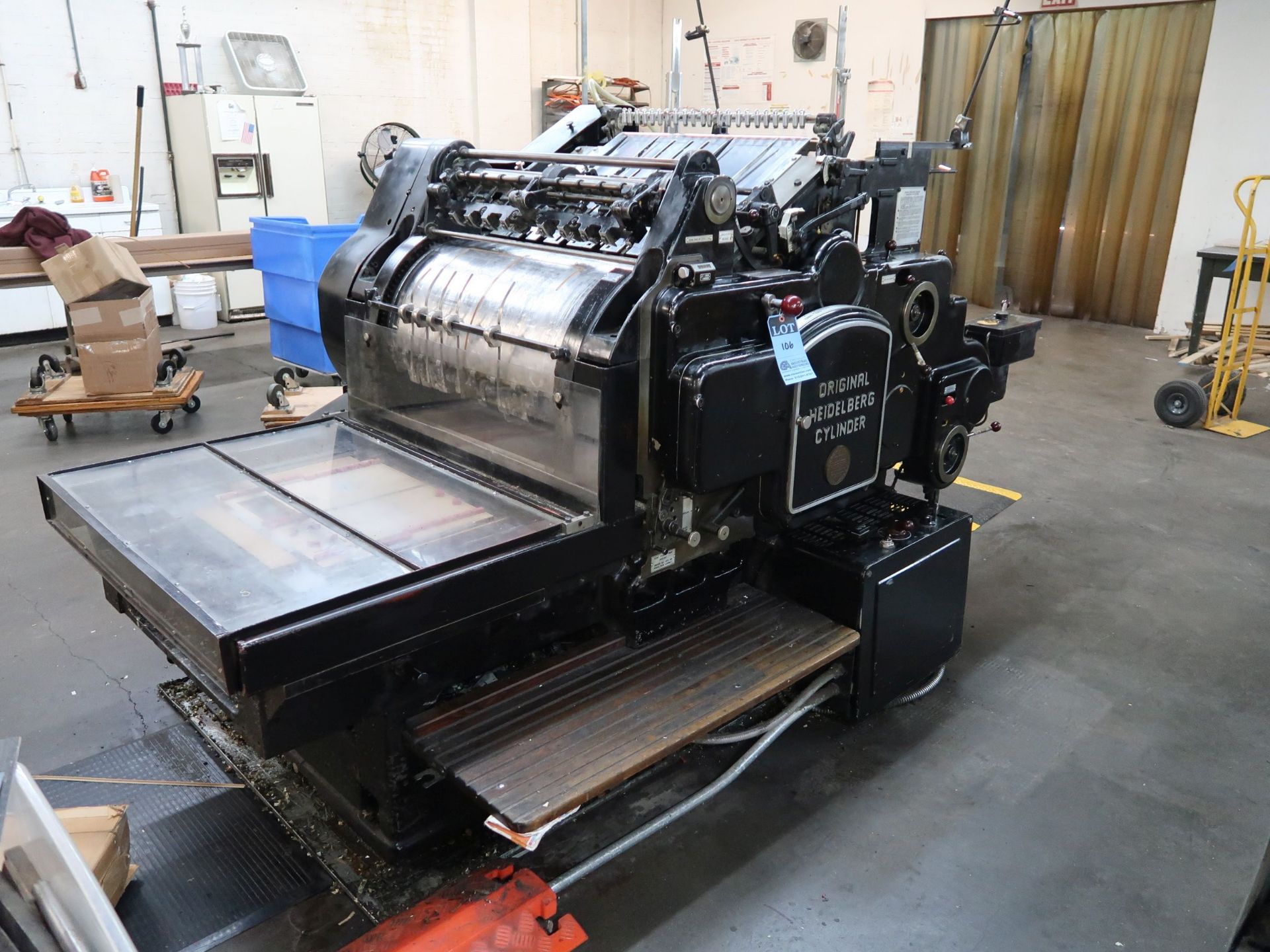 21.25" X 28.375" HEIDELBERG ORIGINAL CYLINDER DIE CUTTER; S/N 6307, UPDATED WITH LESSON VARIABLE