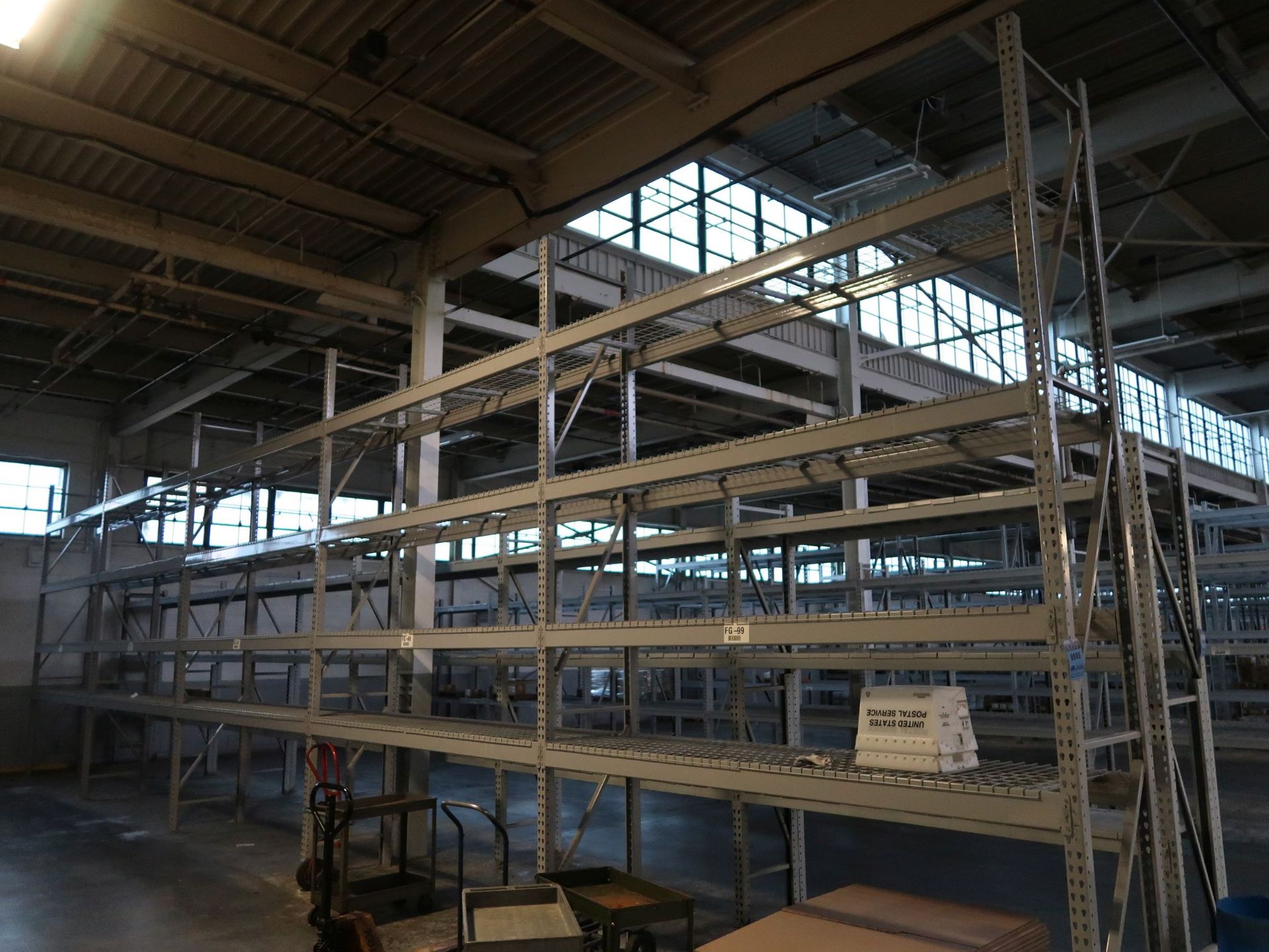 32" X 124" X 180" TEARDROP TYPE ADJUSTABLE BEAM PALLET RACKS WITH (6) 32" X 180" UPRIGHTS, (40) 124"