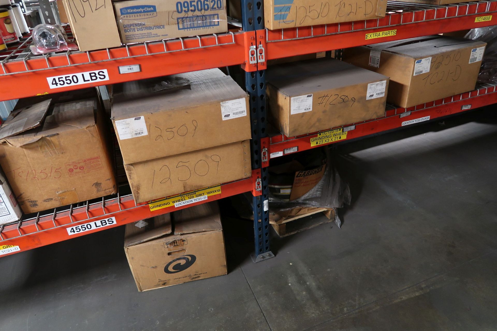 (LOT) CONTENTS OF (4) SECTIONS PALLET RACK - ABRASIVES AND MAINTENANCE ITEMS **LOADING PRICE DUE - Image 11 of 14