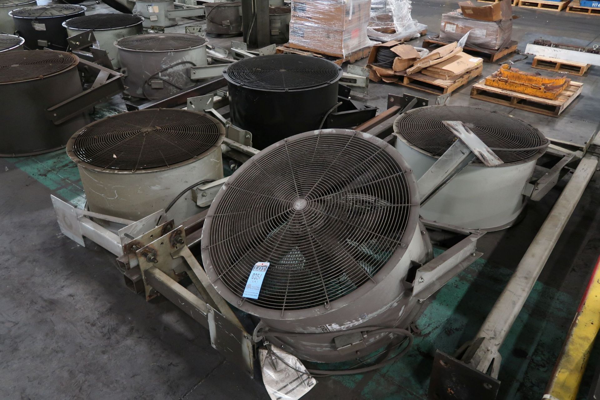 CIRCULAR FANS WITH FLOOR POSTS AND MOUNTING **LOADING PRICE DUE TO ERRA - $50.00**