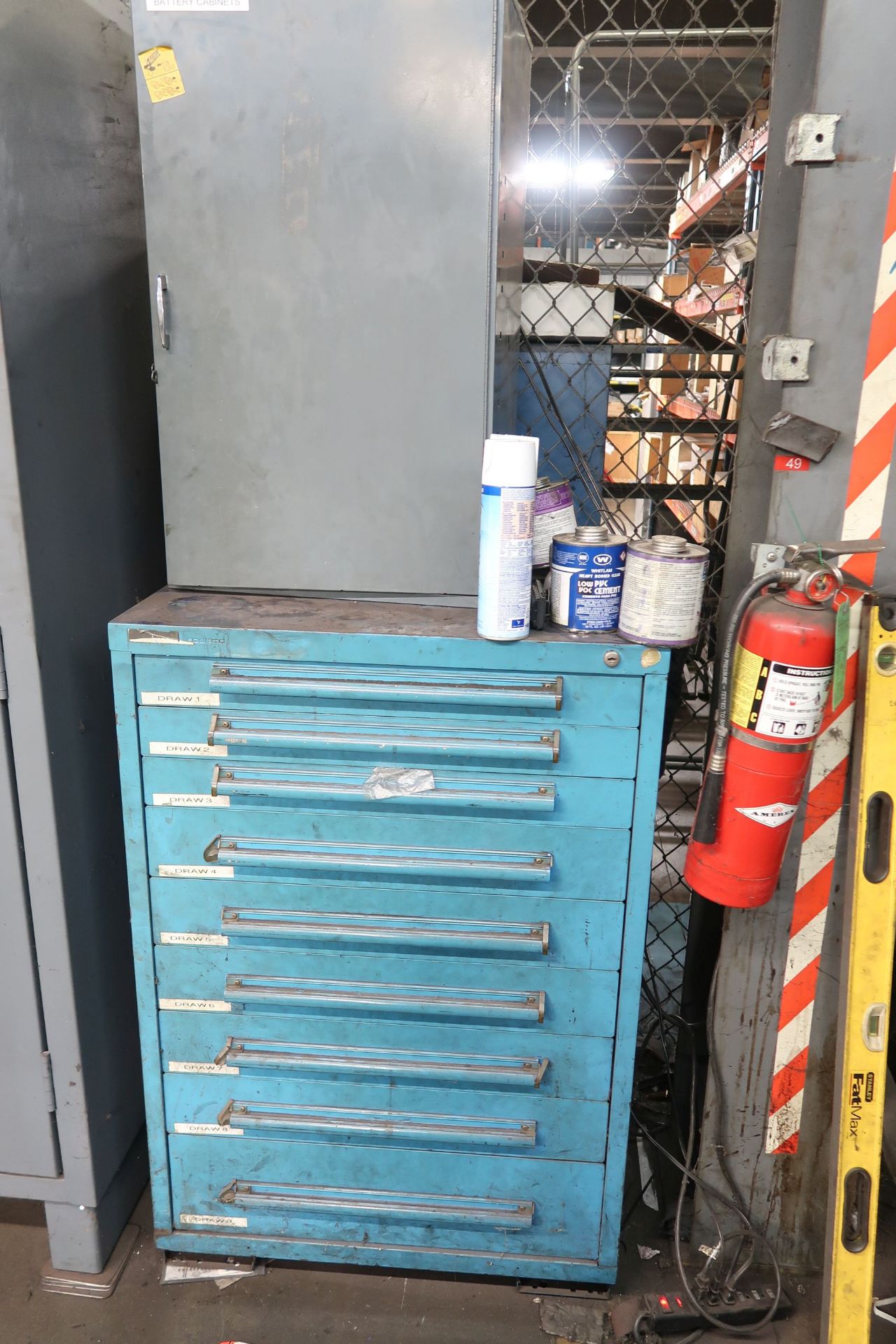 (LOT) CABINETS AND RACKS WITH MAINTENANCE SUPPLIES UNDER STEP **LOADING PRICE DUE TO ERRA - $1,500. - Image 6 of 15