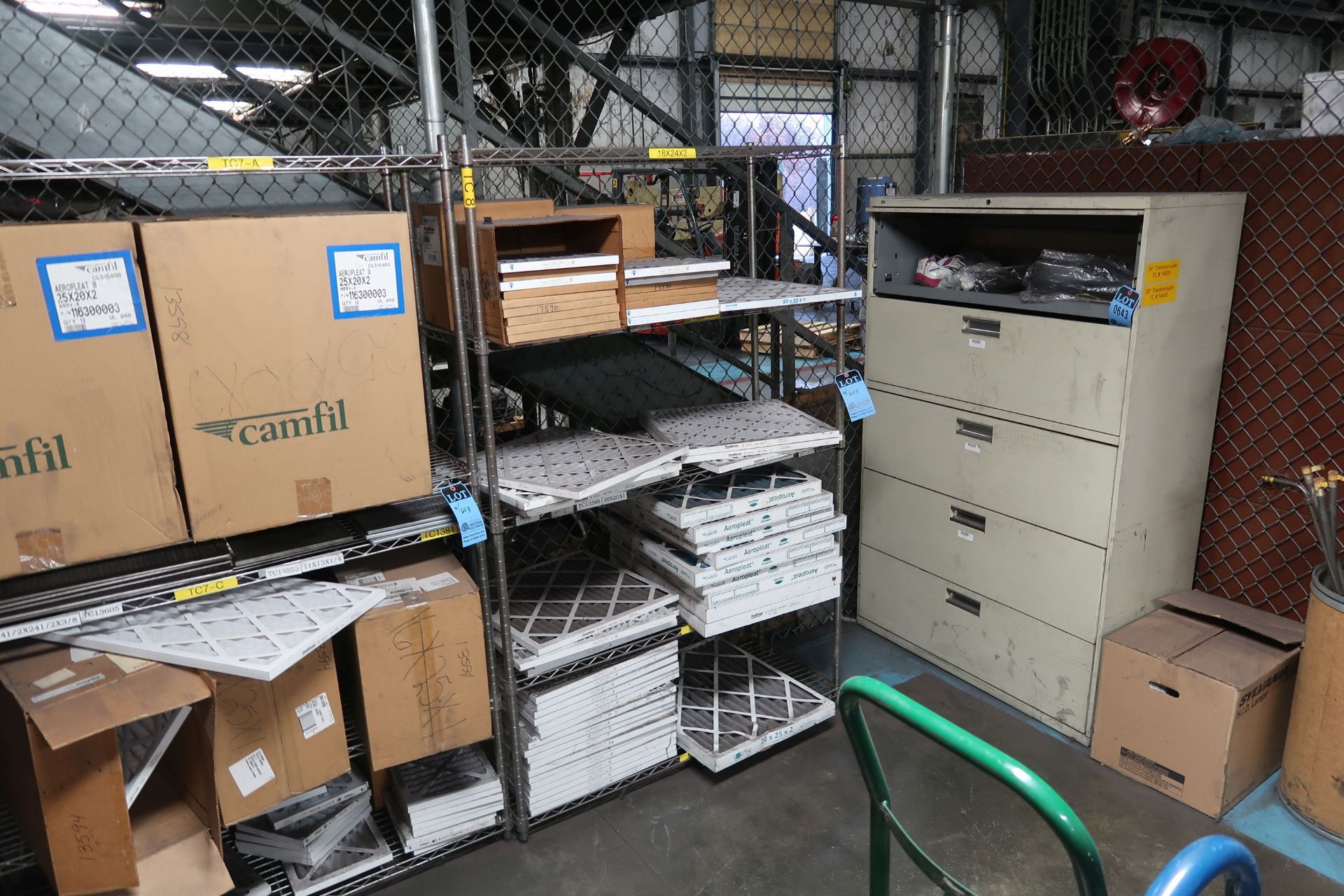 (LOT) 5-DRAWER LATERAL FILES AND (2) METRO RACKS WITH FILTERS **LOADING PRICE DUE TO ERRA - $20.