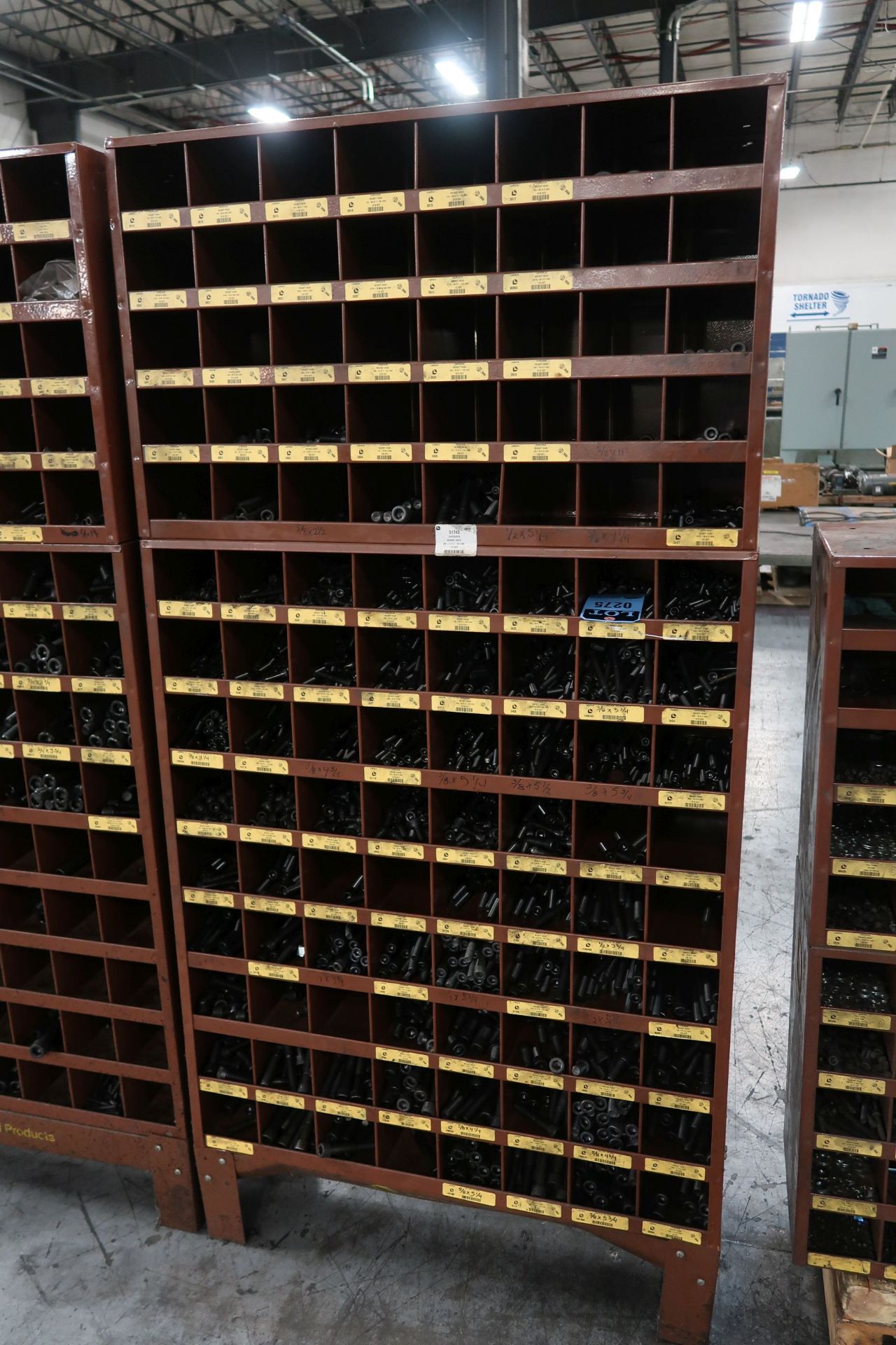 40 BIN AND 72 BIN PIDGEON HOLE HARDWARE CABINET WITH CONTENTS **LOADING PRICE DUE TO ERRA - $25.