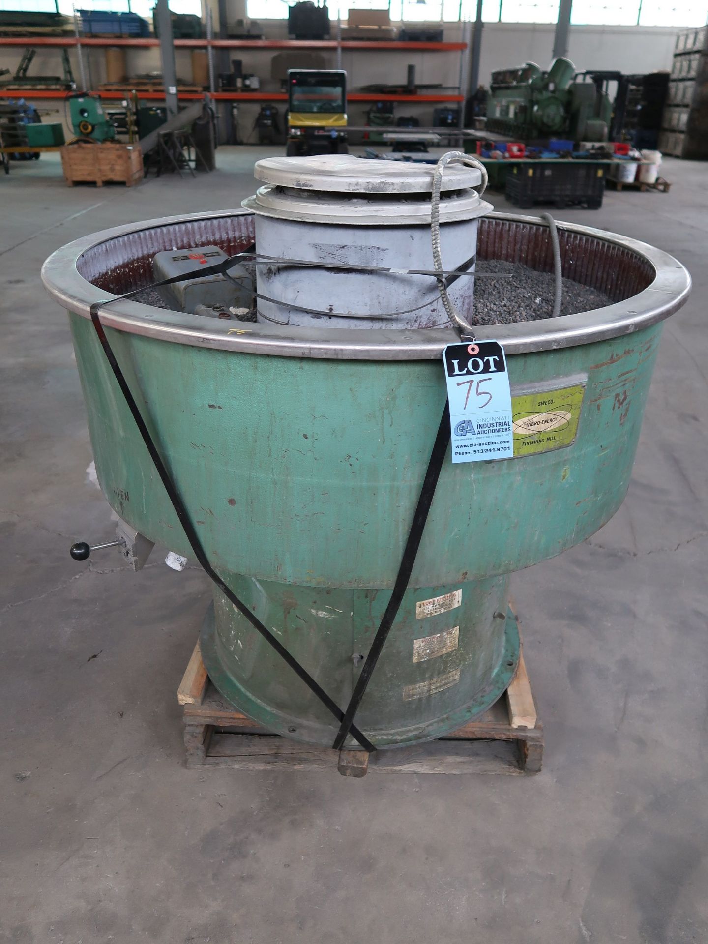 48" SWECO MODEL FM-10-3 VIBRATORY BOWL FINISHINER; S/N 10FM-168-13, 3-PHASE