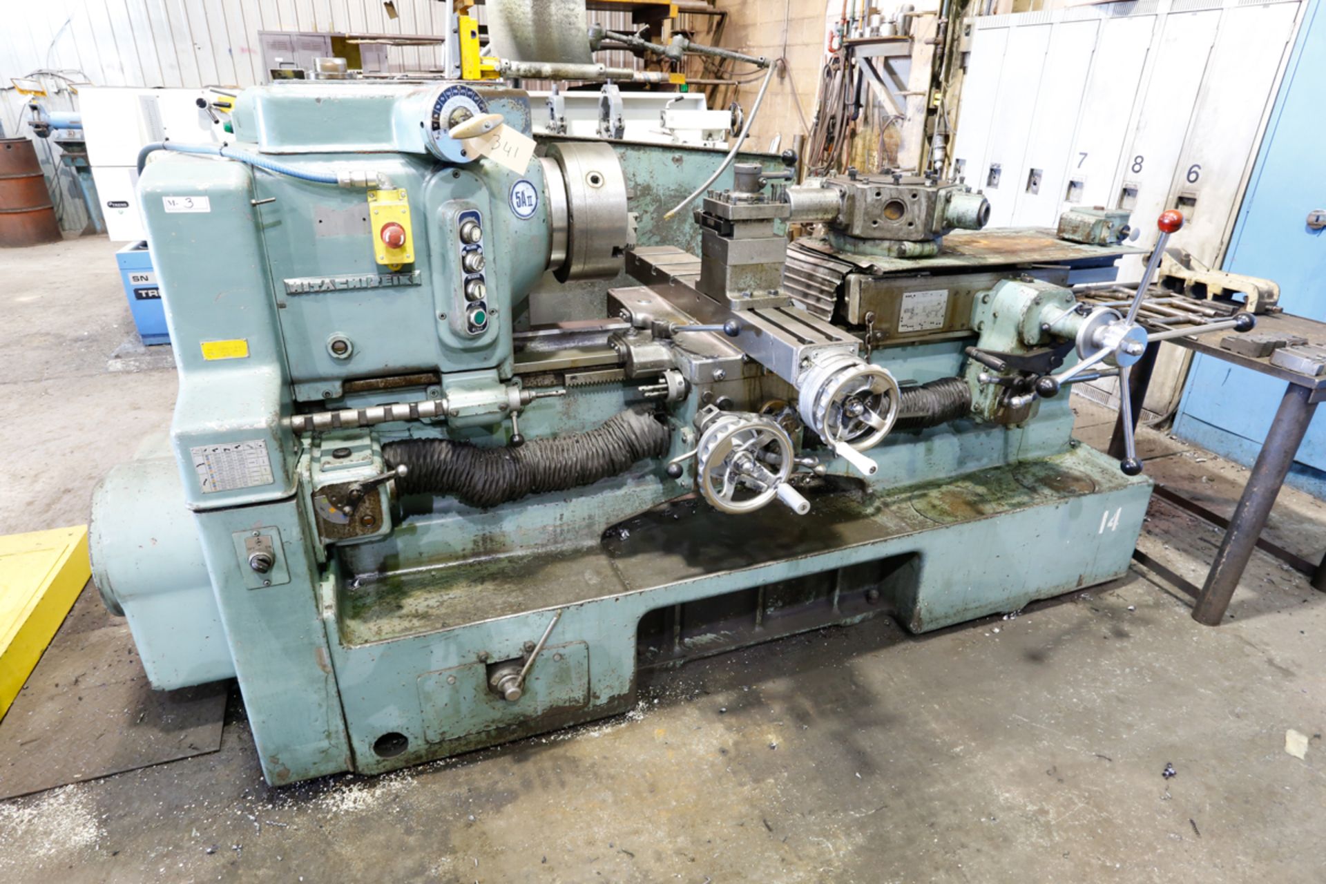 HITACHI SEIKI 5AII TURRET LATHE, 12" 3-JAW CHUCK, 6 STATION TURRET, 3" SPINDLE HOLE (LOCATED IN