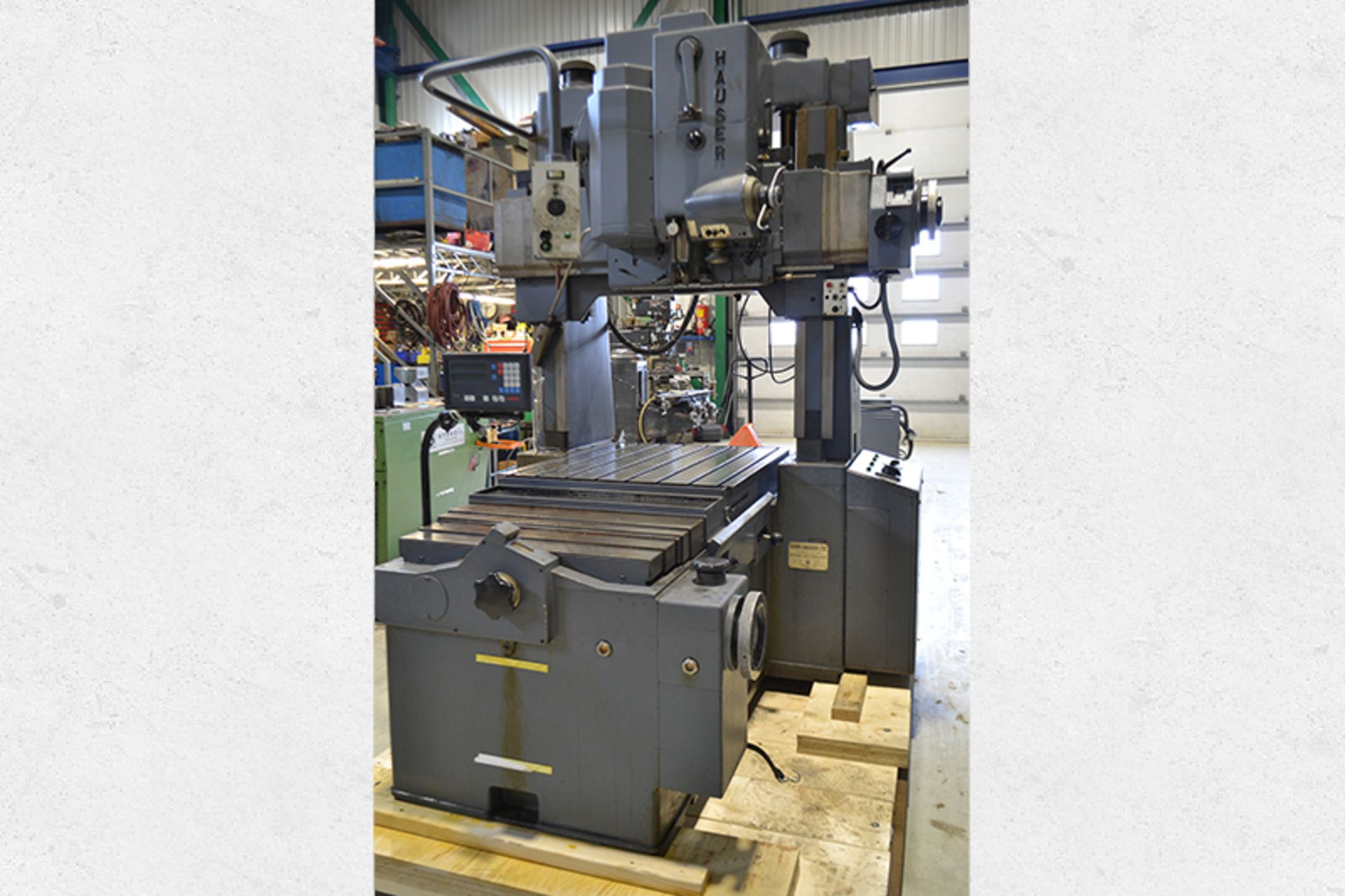 HAUSER JIG BORER MOD. M5, 35" X 30" TABLE, W/ (1) 19-1/2" ROTARY TABLE, 12" TILTING ROTARY TABLE,