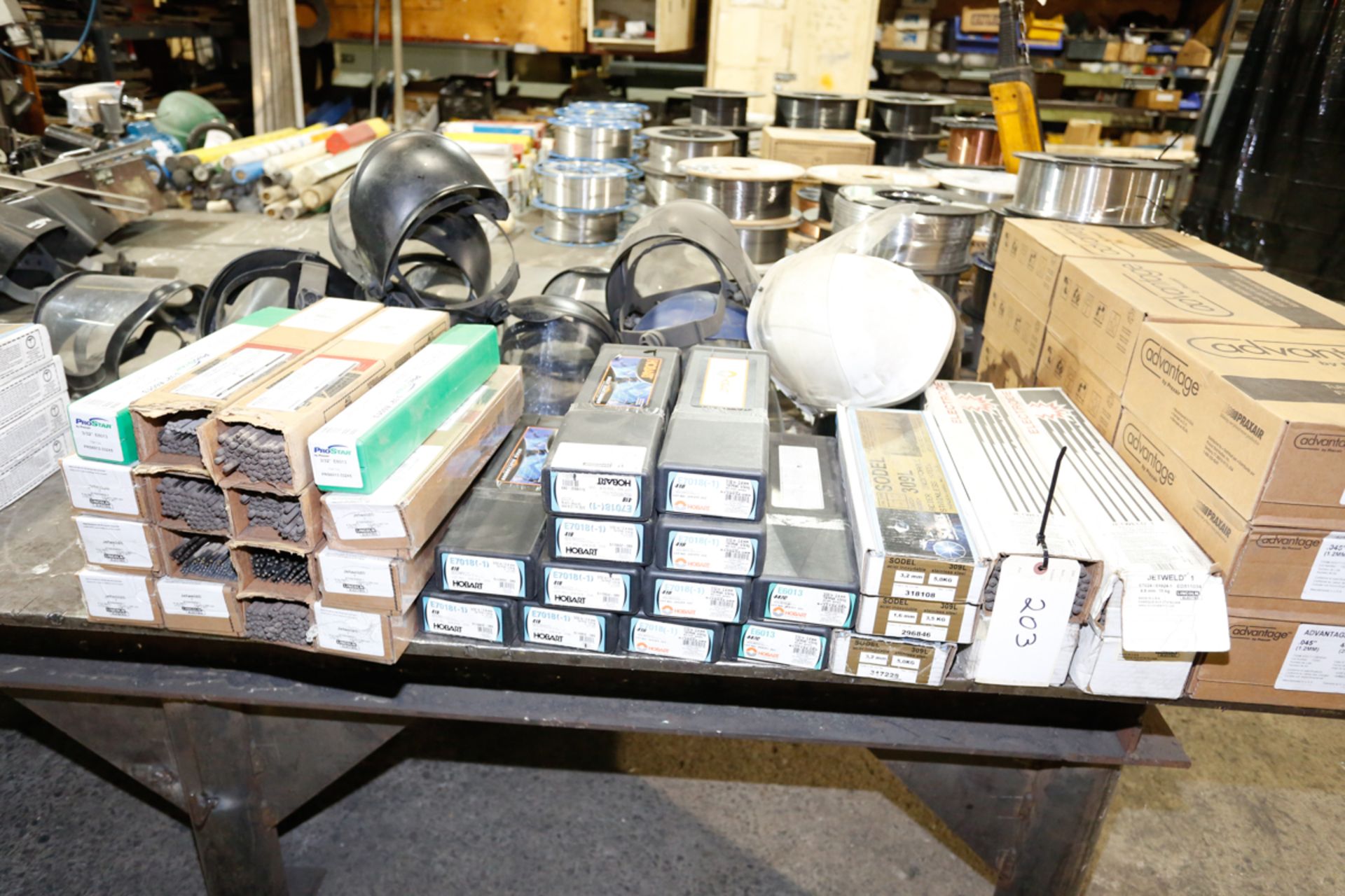 LOT OF 35 ASSORTED WELDING WIRE BOXES